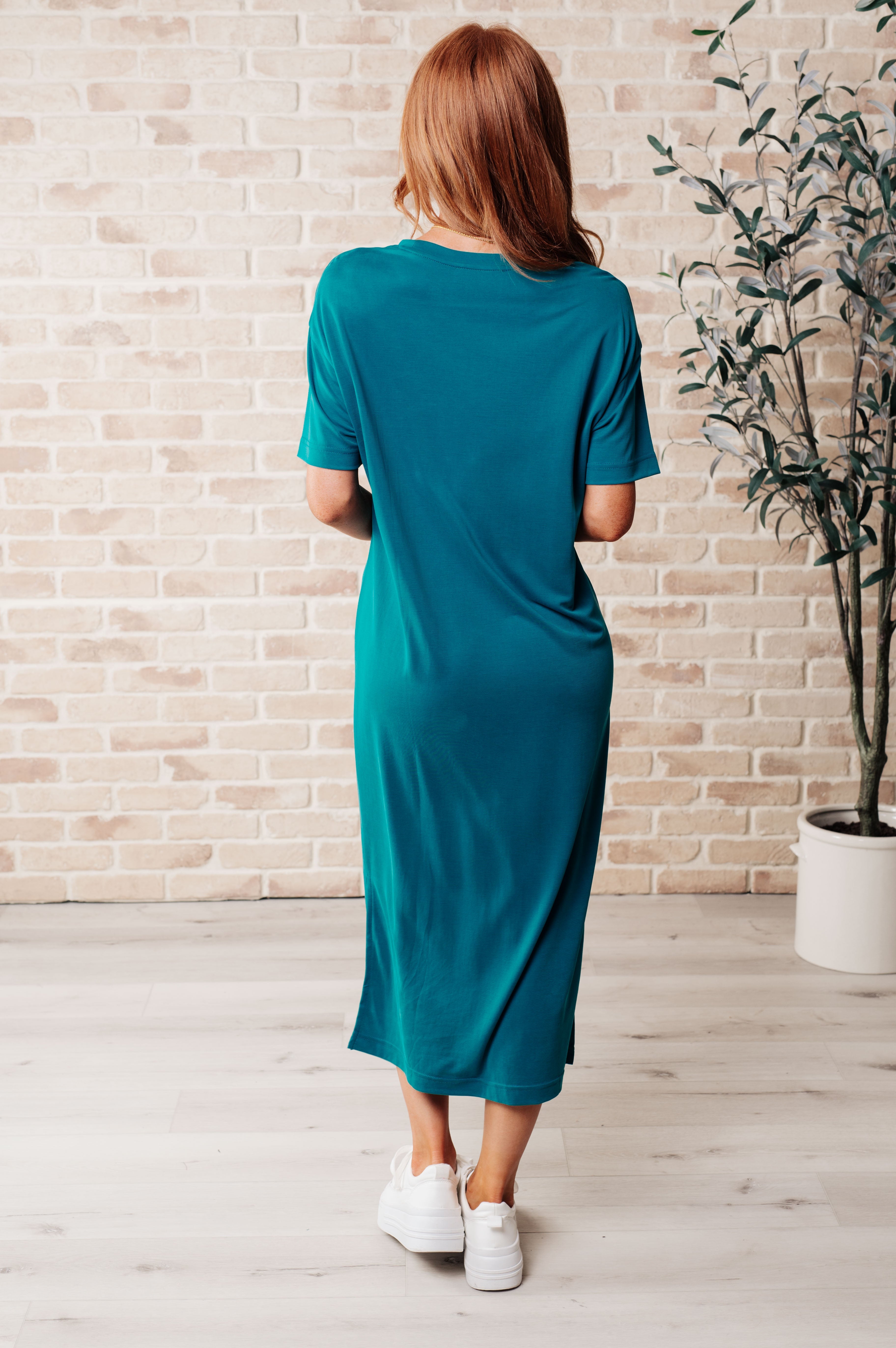 Keeping It Chill Drop Shoulder Maxi Dress in Teal Dresses Ave Shops   