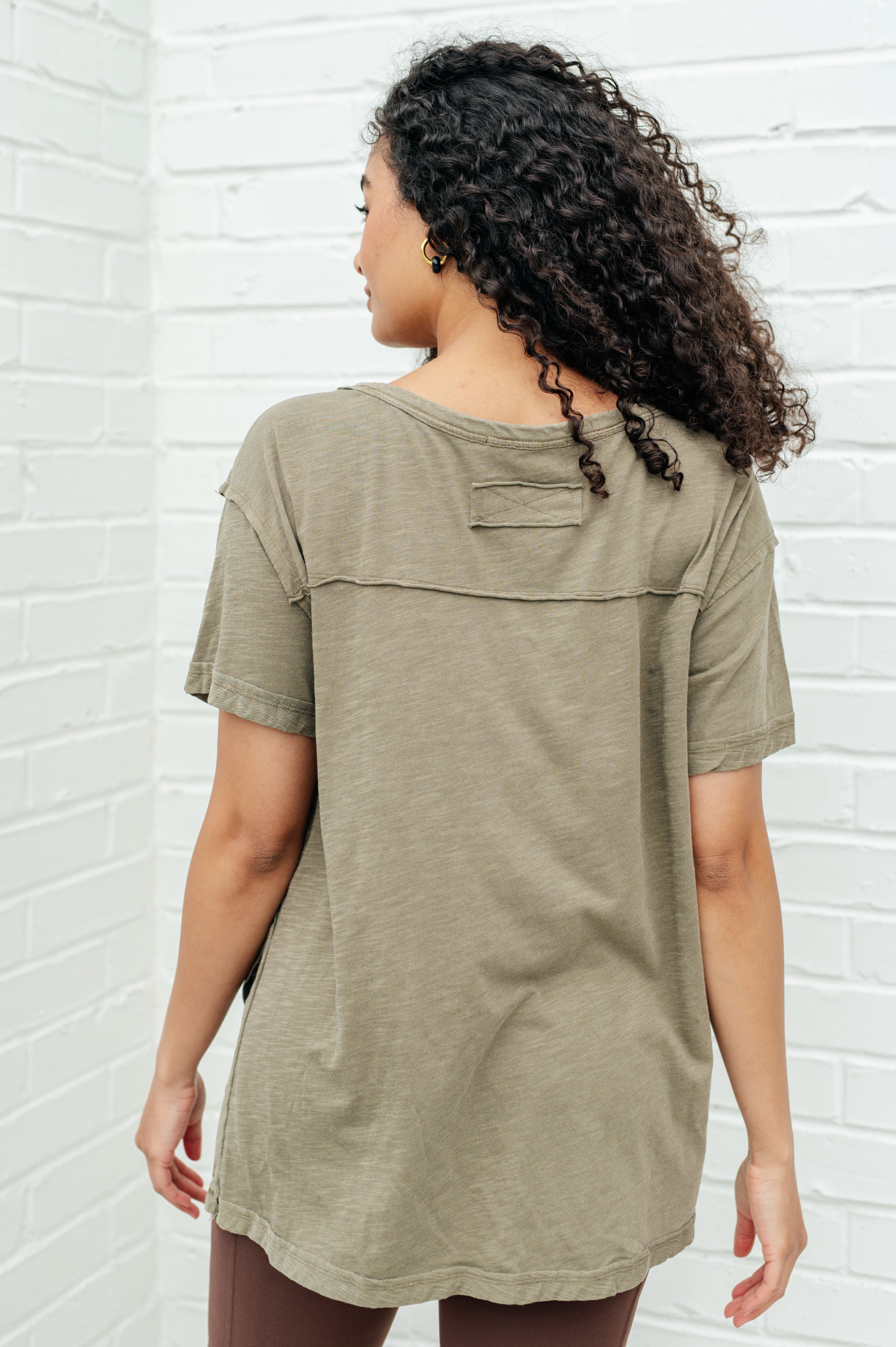 Let Me Live Relaxed Tee in Army Tops Ave Shops   