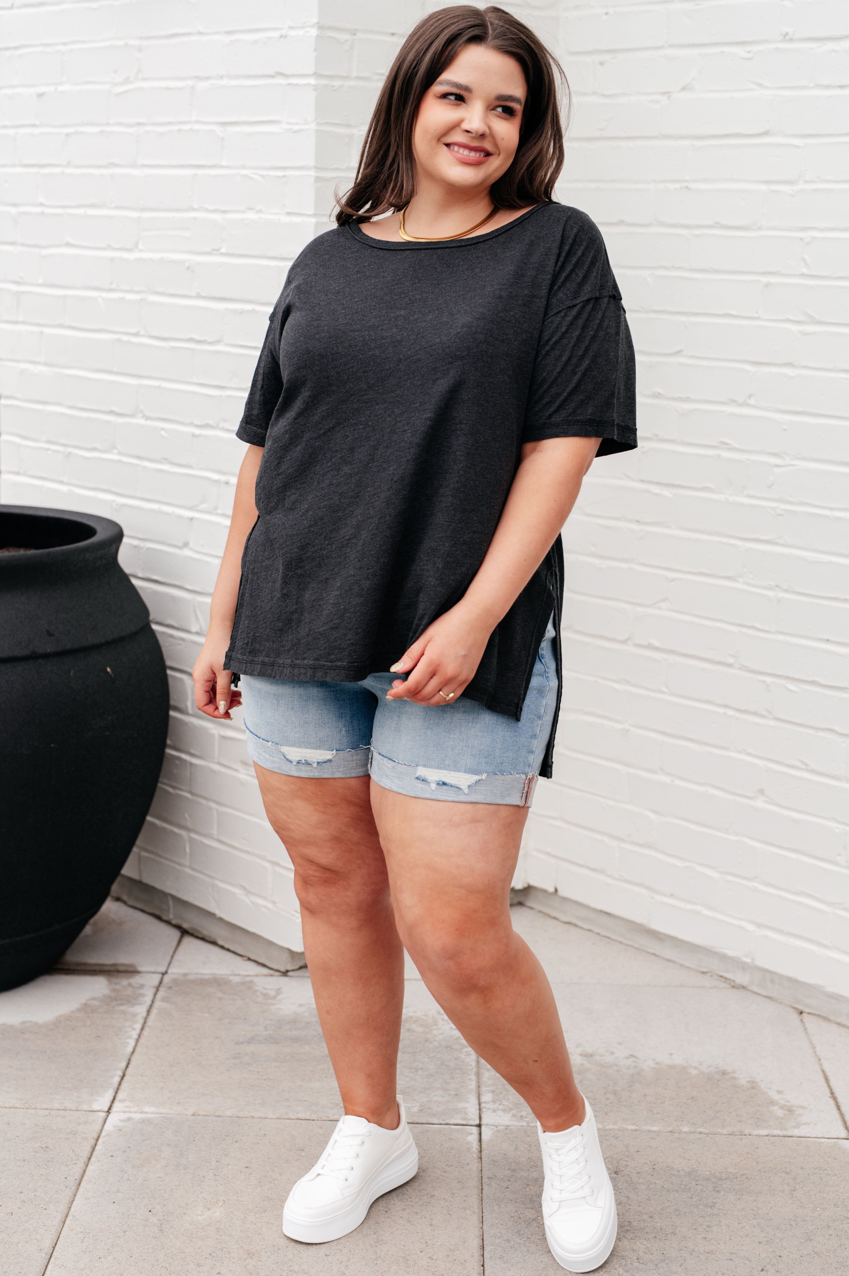 Let Me Live Relaxed Tee in Black Tops Ave Shops   