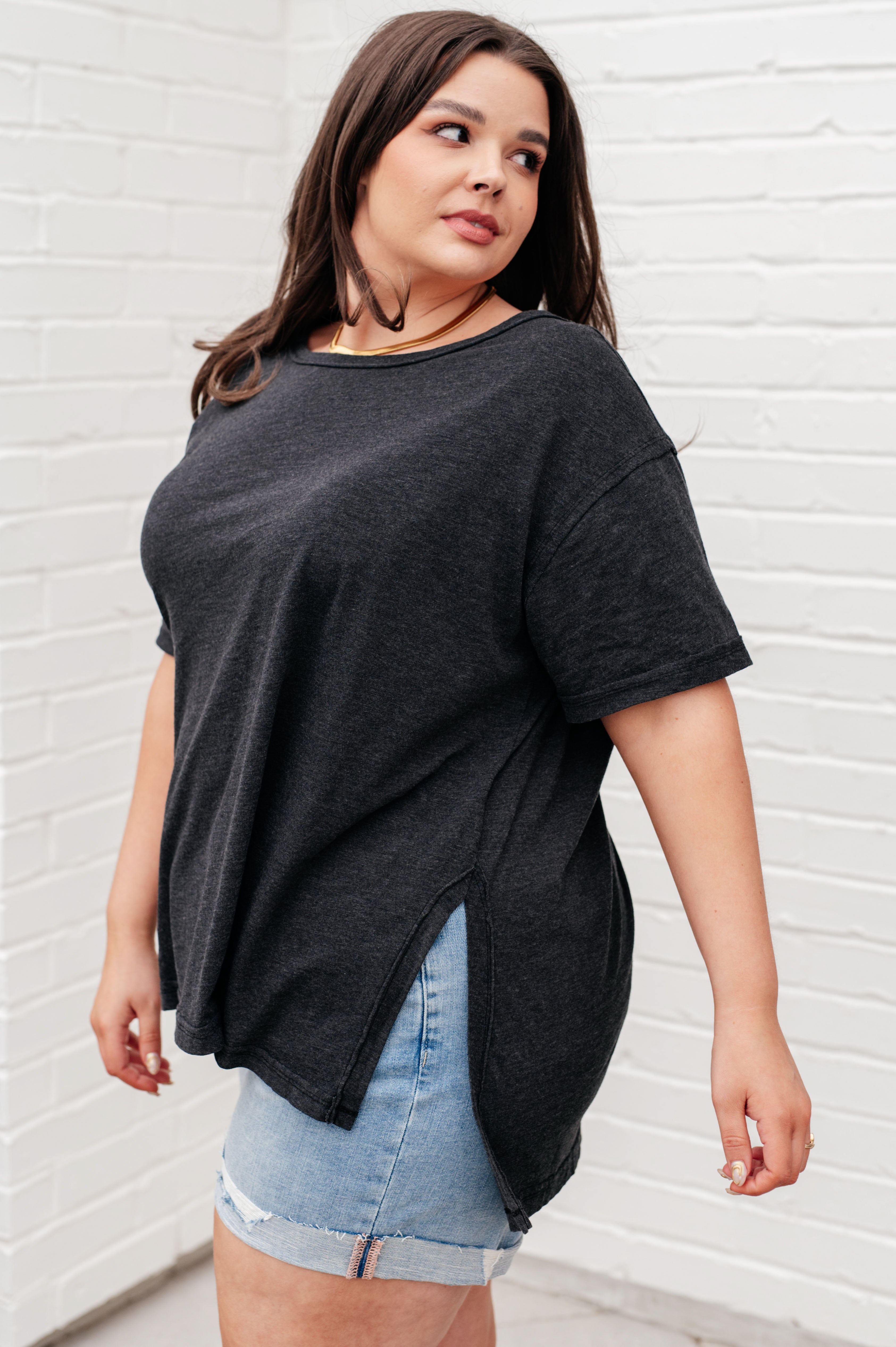 Let Me Live Relaxed Tee in Black Tops Ave Shops   