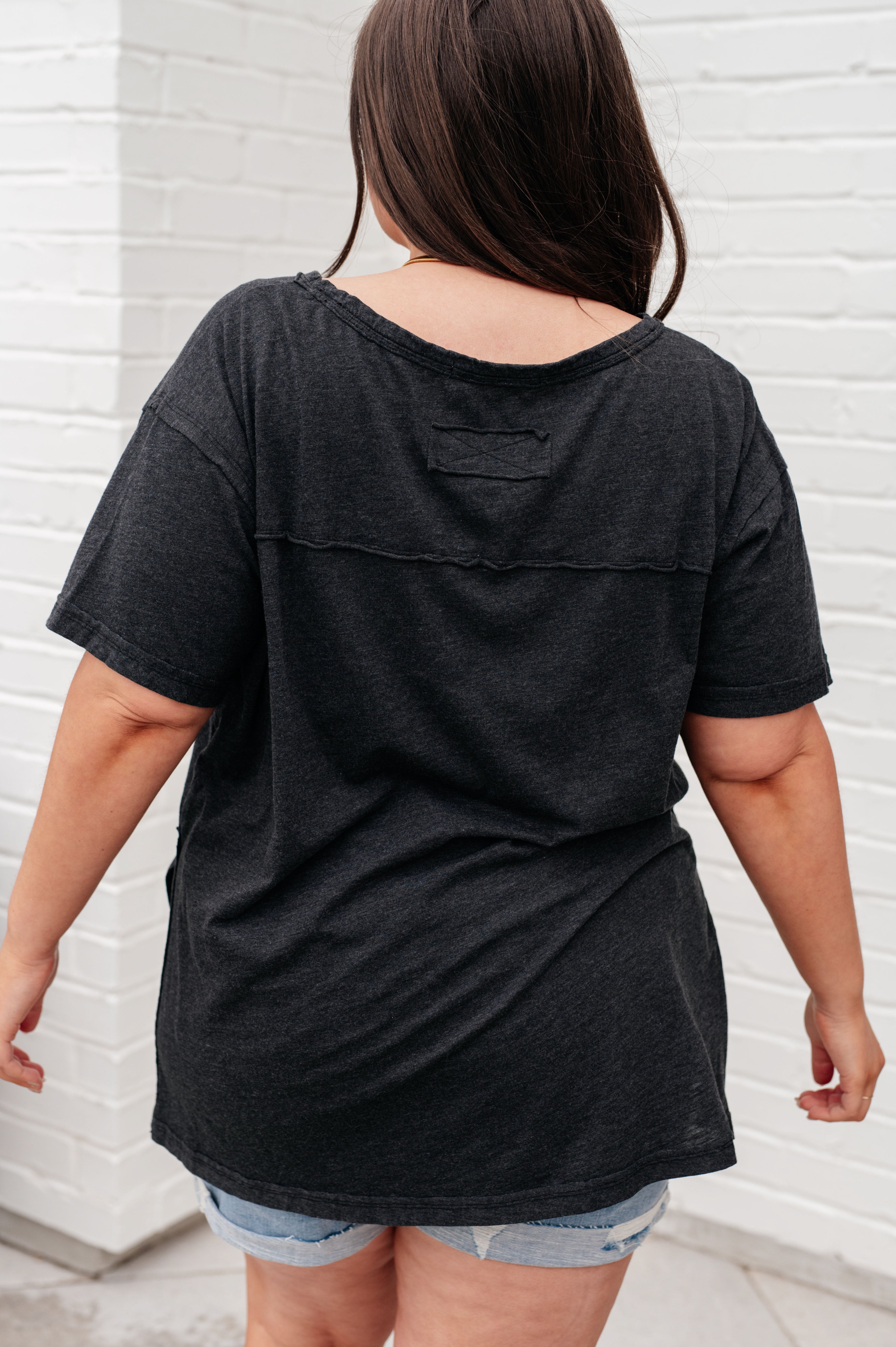 Let Me Live Relaxed Tee in Black Tops Ave Shops   