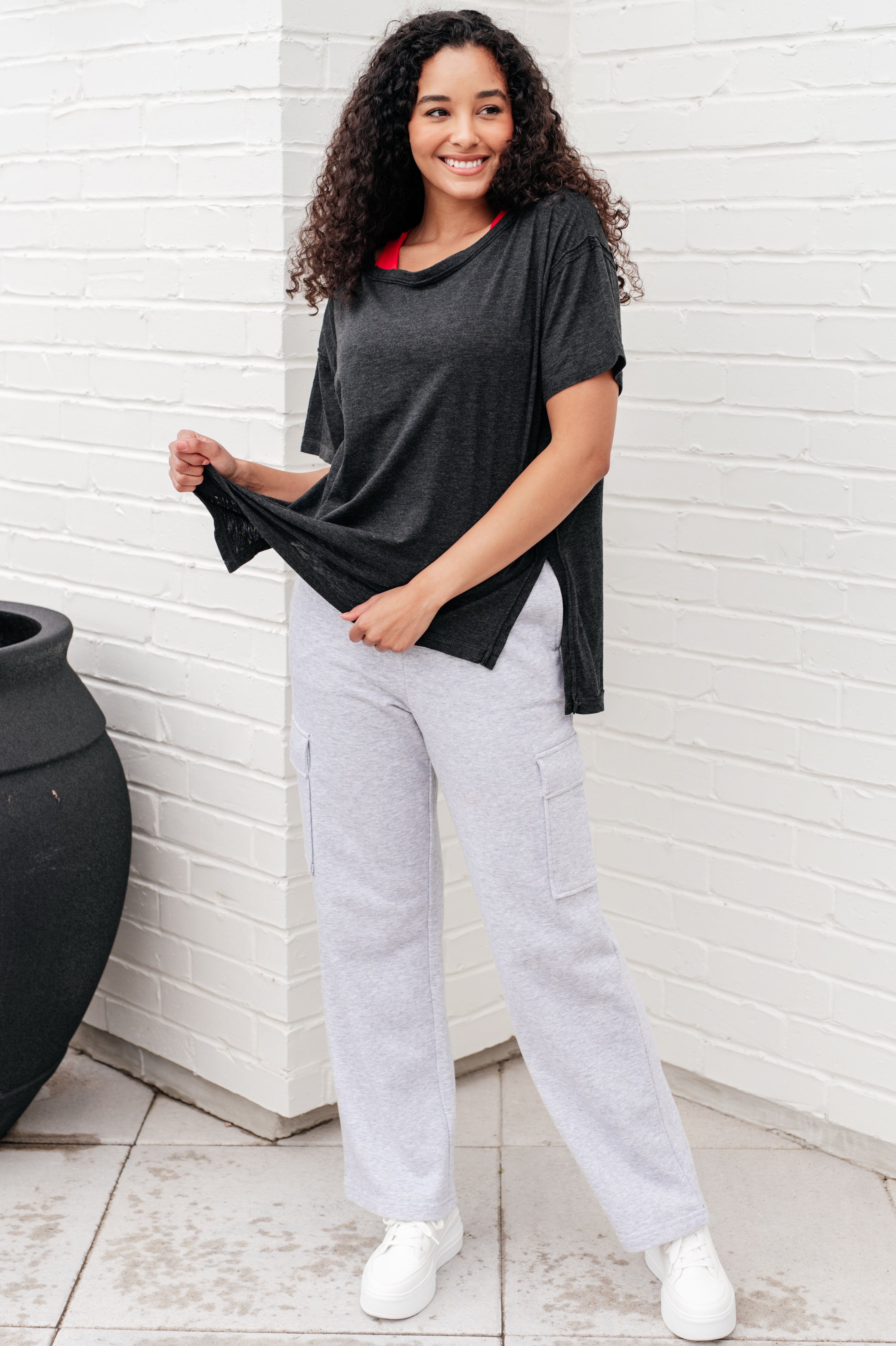 Let Me Live Relaxed Tee in Black Tops Ave Shops   