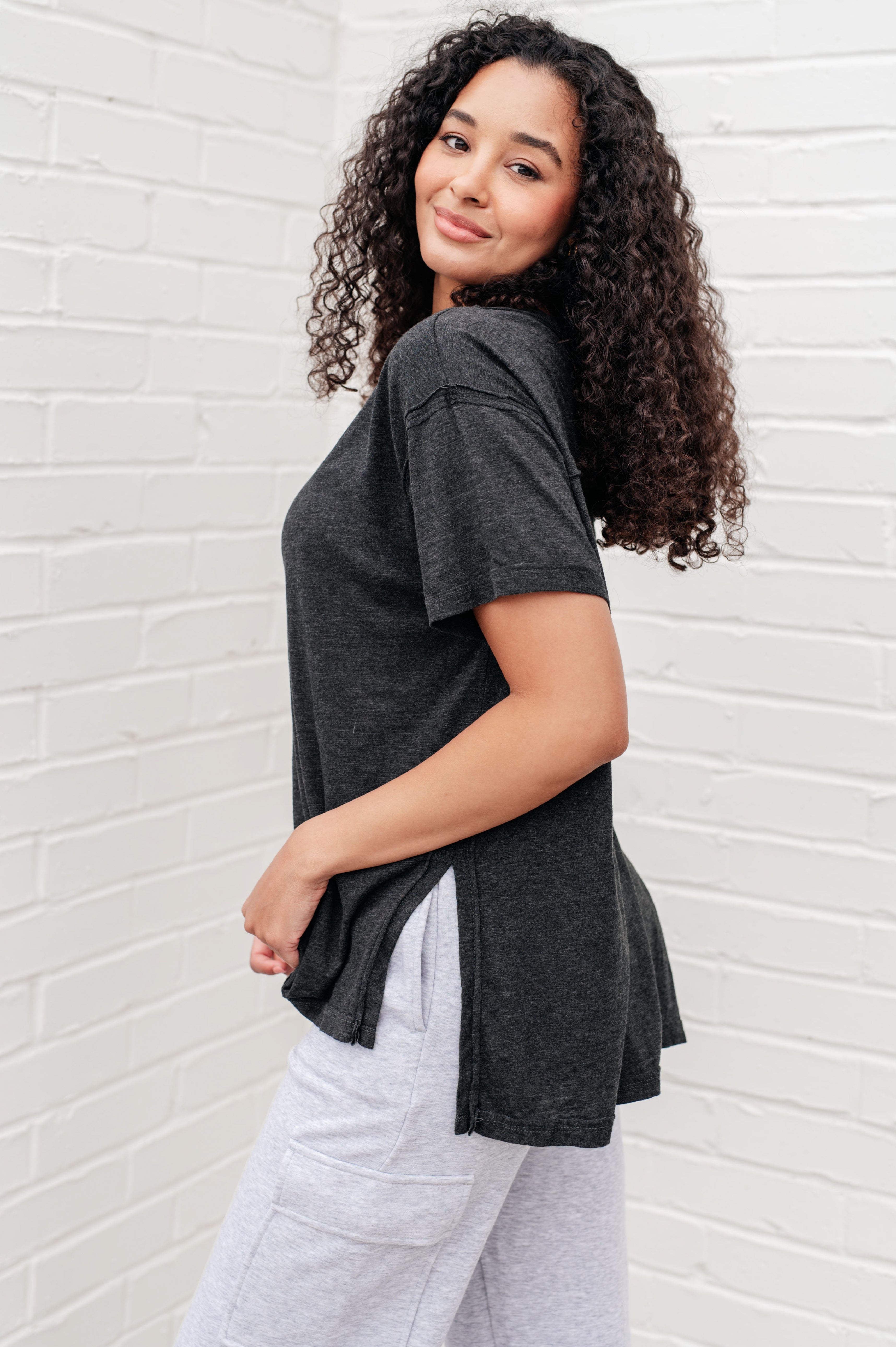 Let Me Live Relaxed Tee in Black Tops Ave Shops   