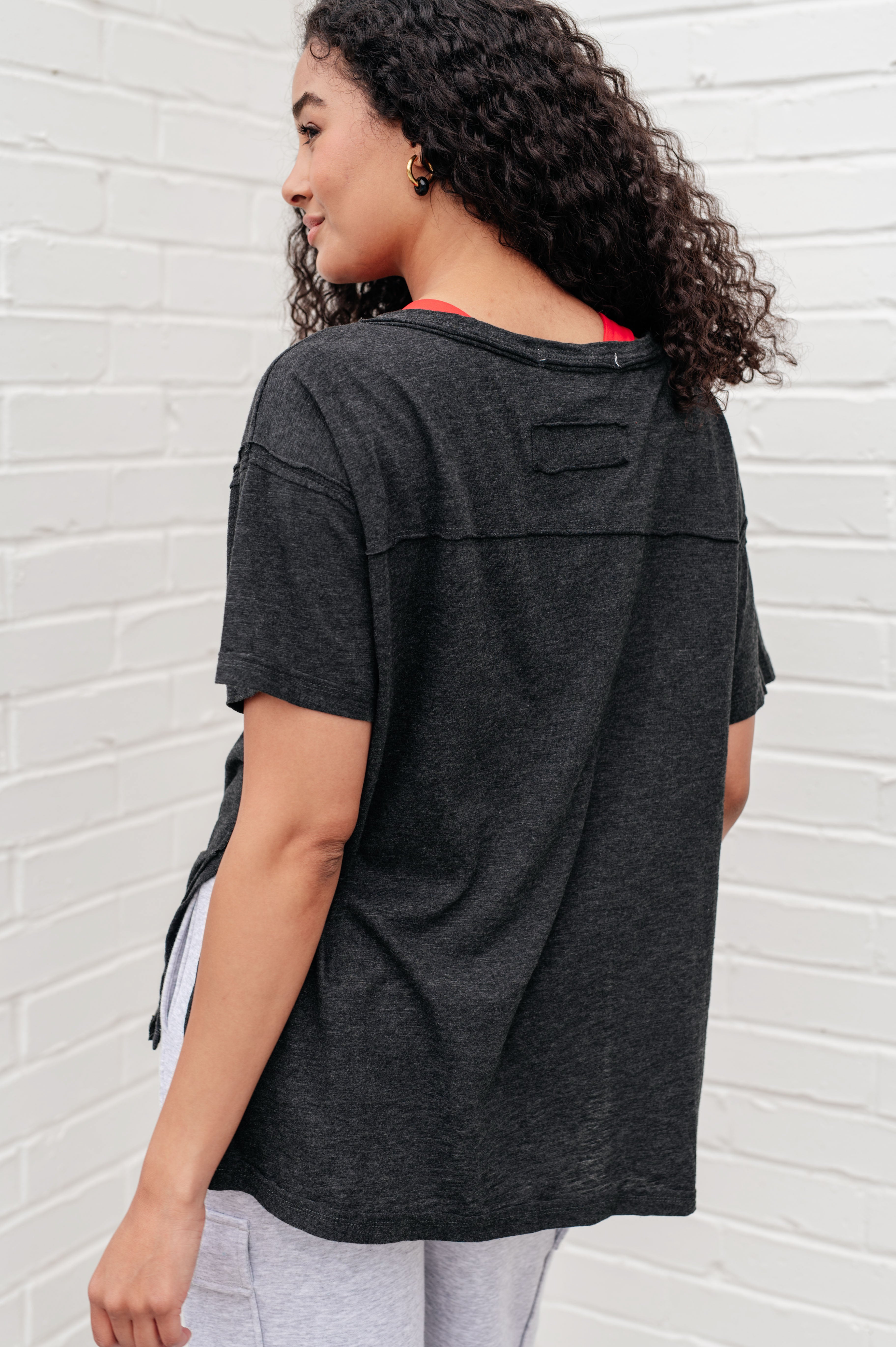 Let Me Live Relaxed Tee in Black Tops Ave Shops   