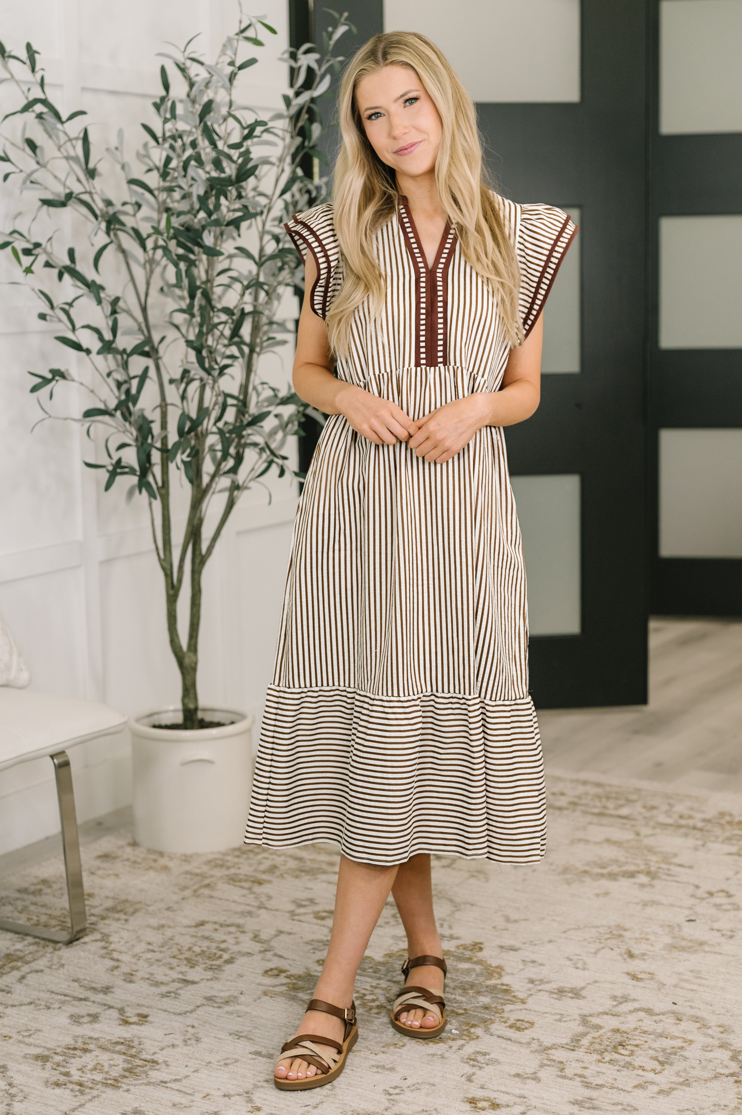 Let Me Love You Cap Sleeve Tiered Dress