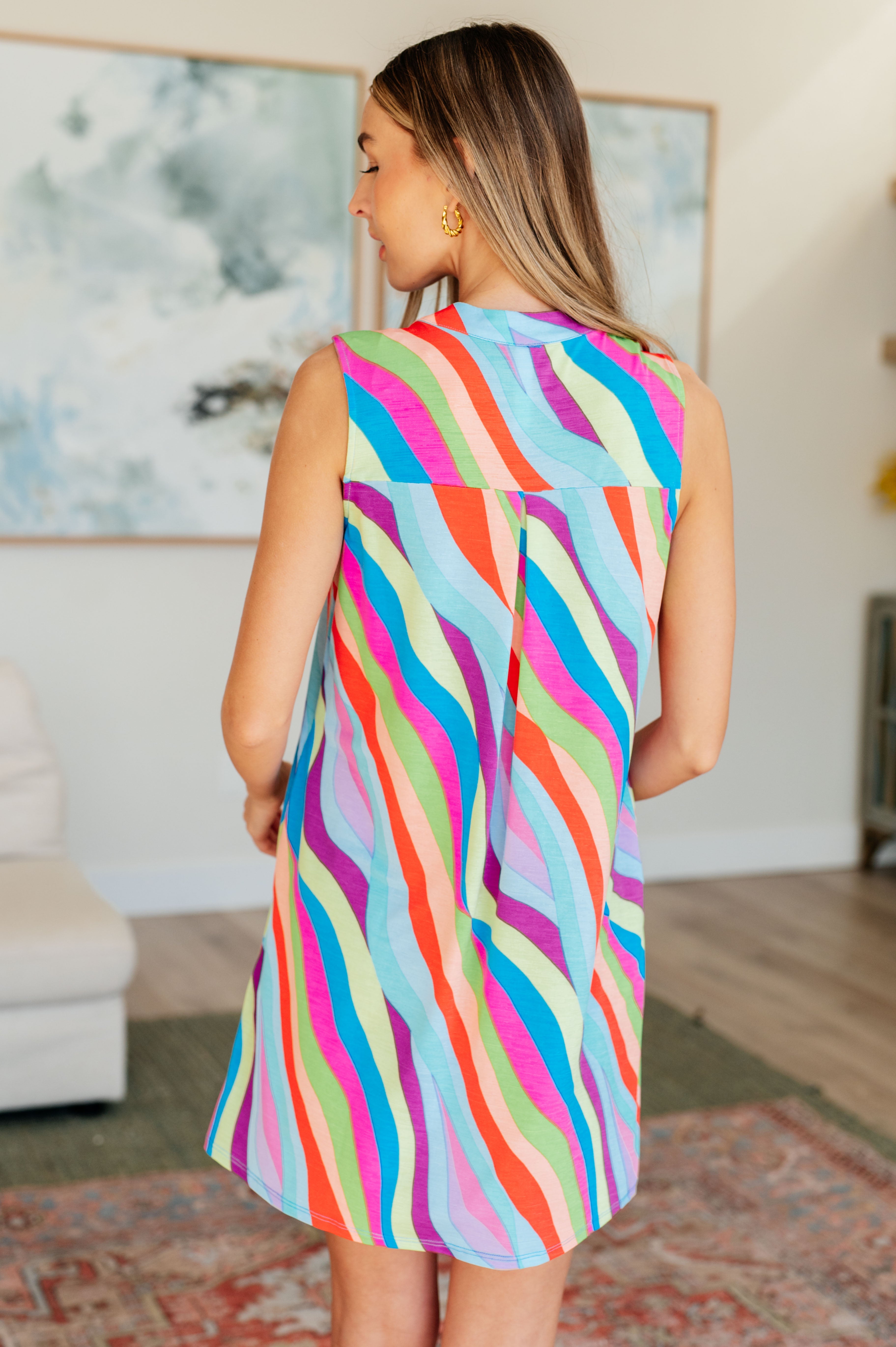 Lizzy Tank Dress in Multi Mod Stripe Dresses Ave Shops   