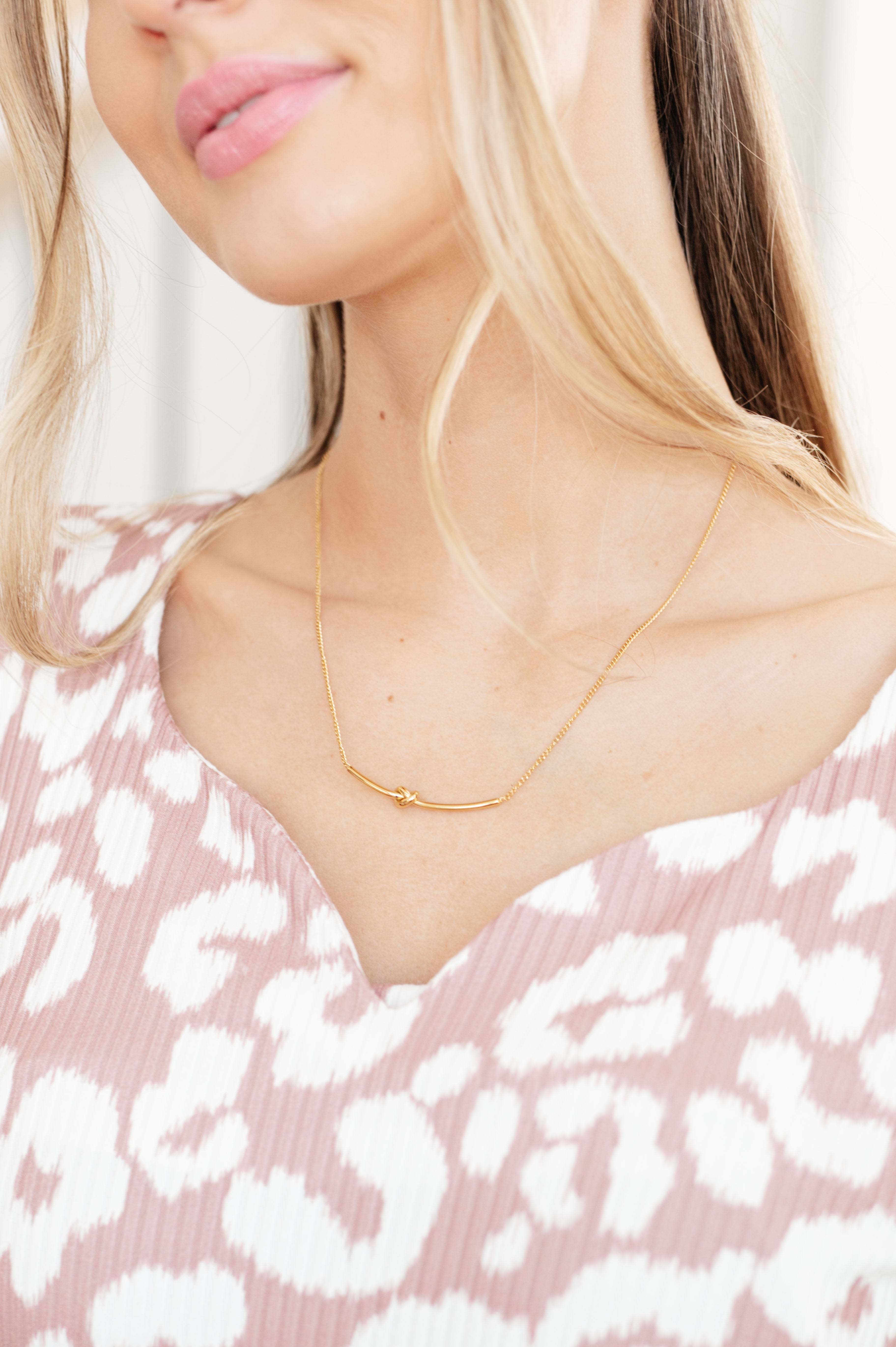 Love Knot Bar Necklace Womens Ave Shops   
