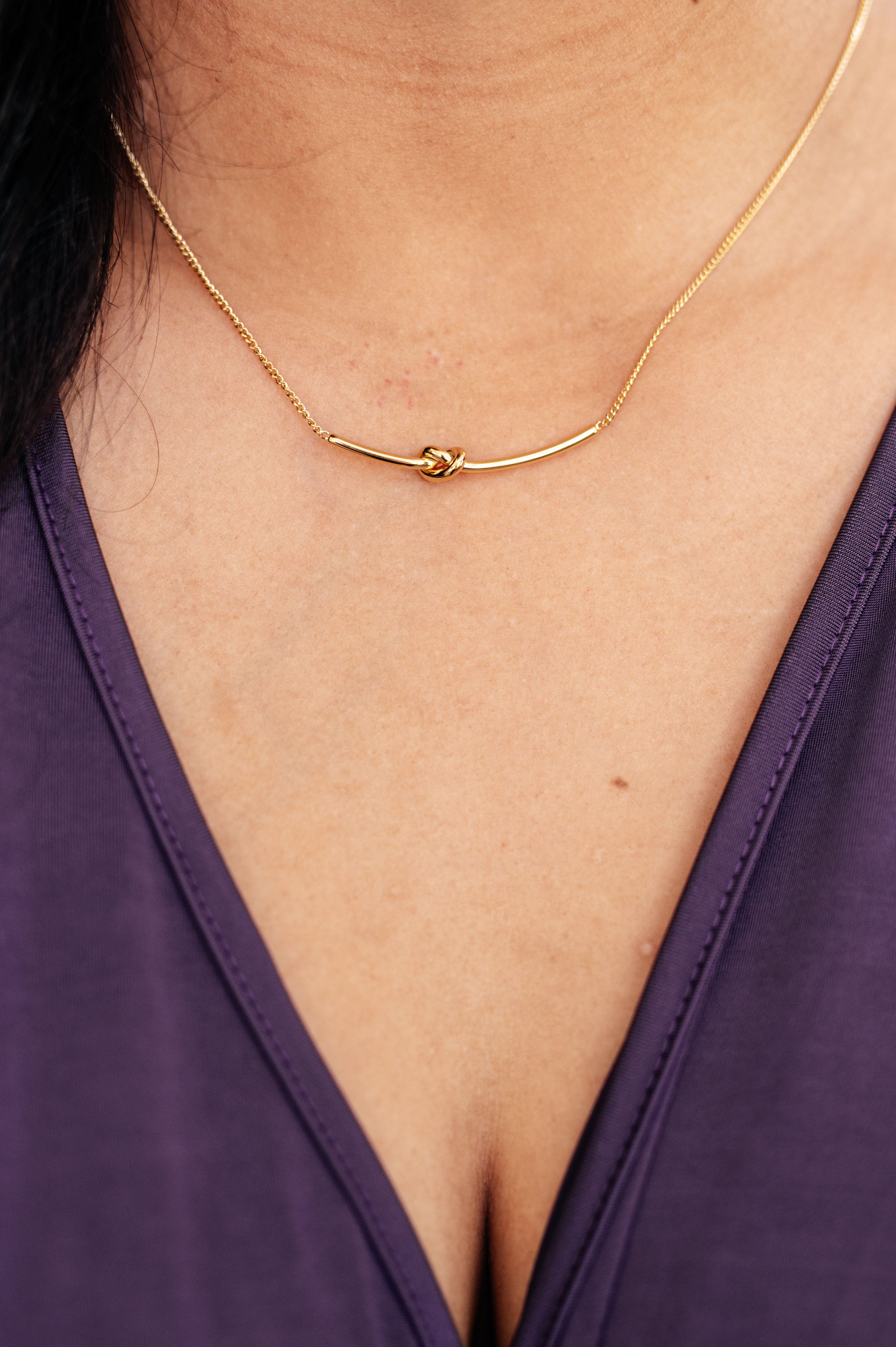 Love Knot Bar Necklace Womens Ave Shops   