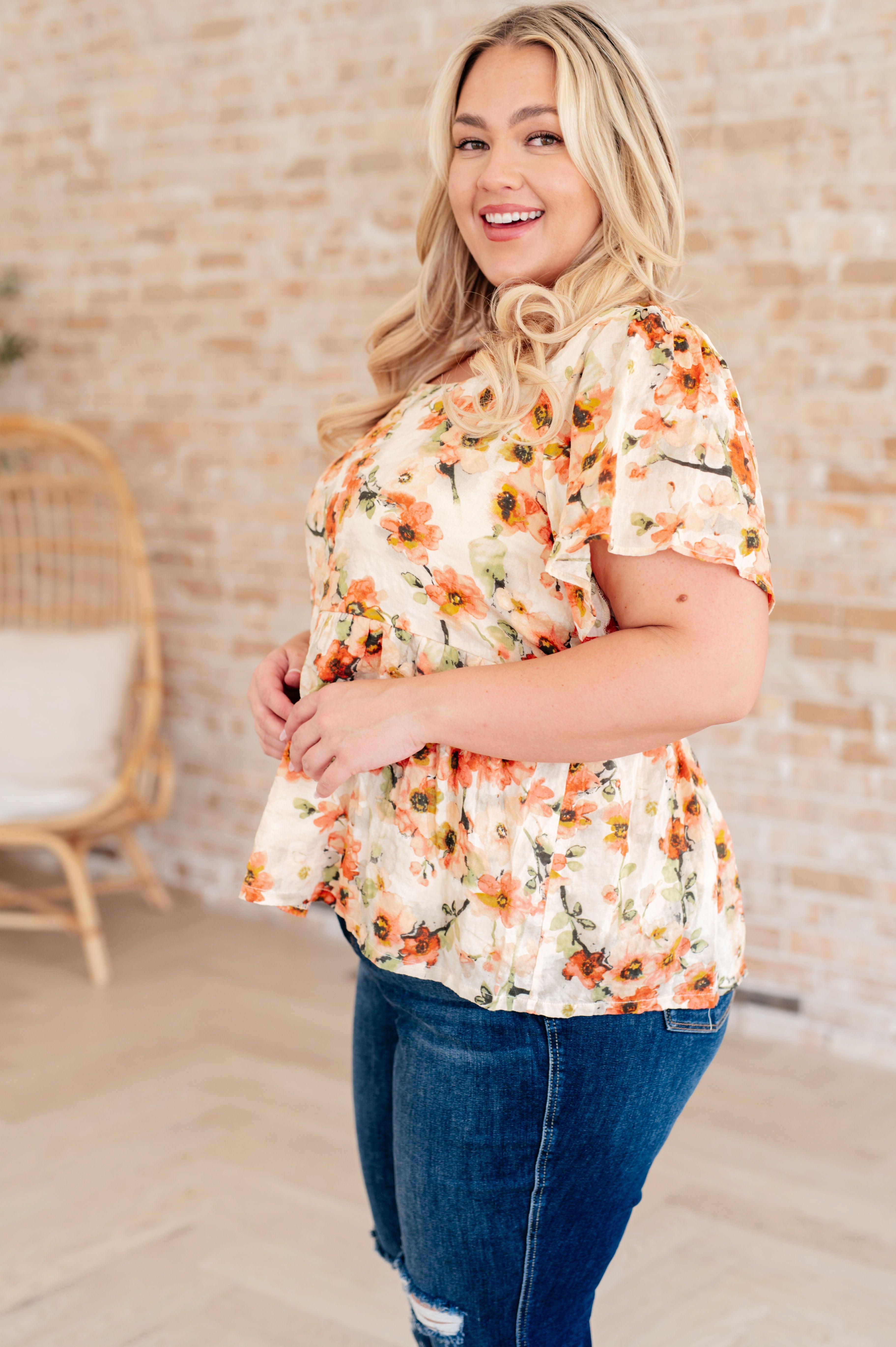 Magic Dance Square Neck Floral Blouse Tops Ave Shops   