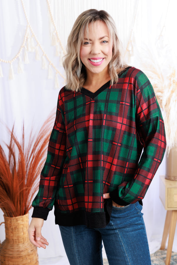 Merry Me Plaid Pullover  Boutique Simplified   