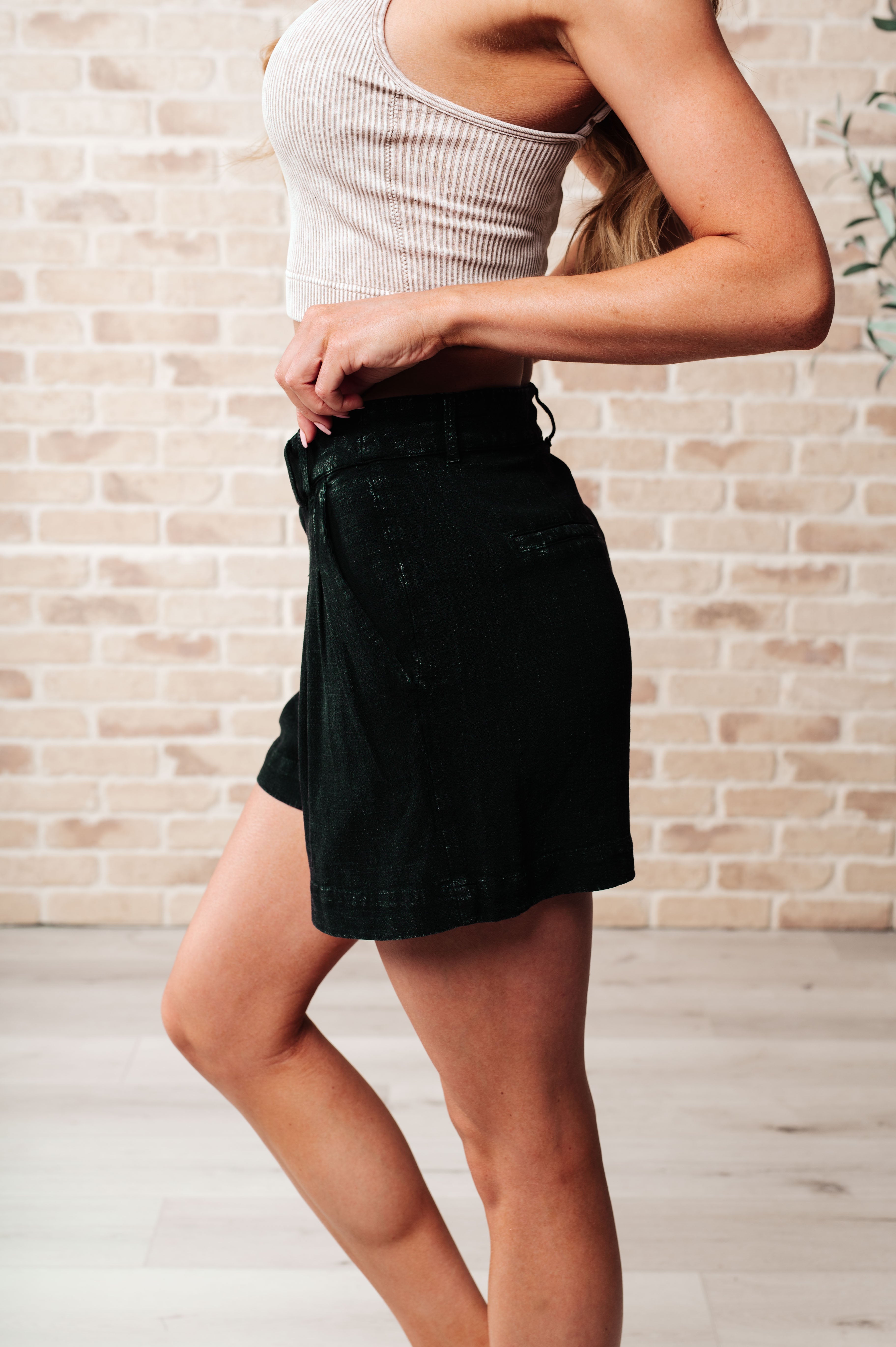 Mind Over Matter Pleated Shorts in Black Bottoms Ave Shops   