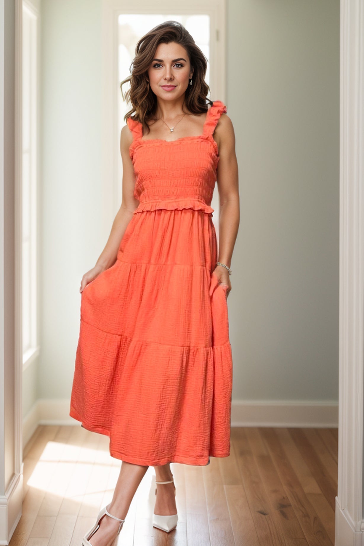 Orange Julius Midi Dress  Boutique Simplified   