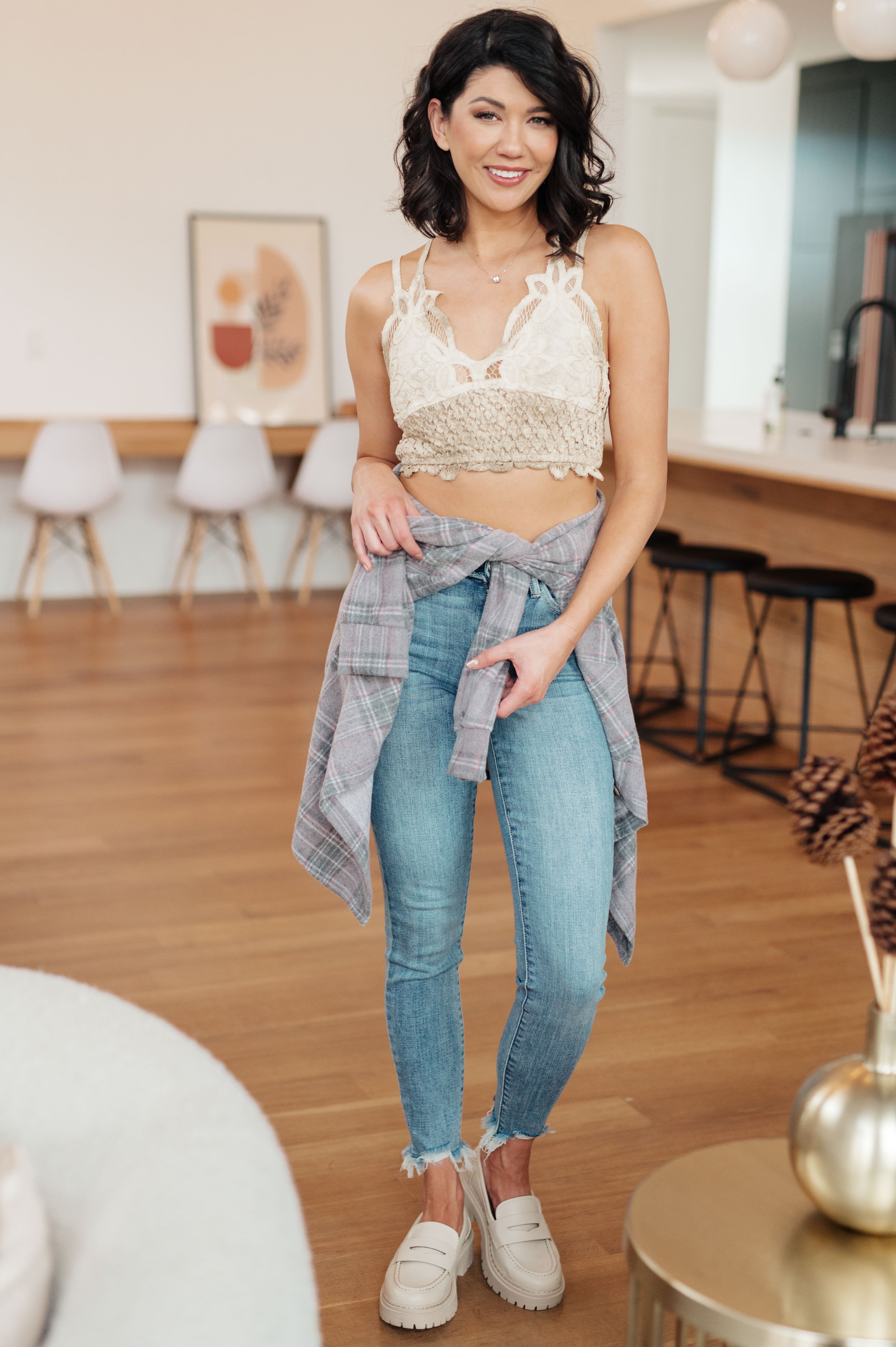 Live In Lace Bralette in Taupe Womens Ave Shops   
