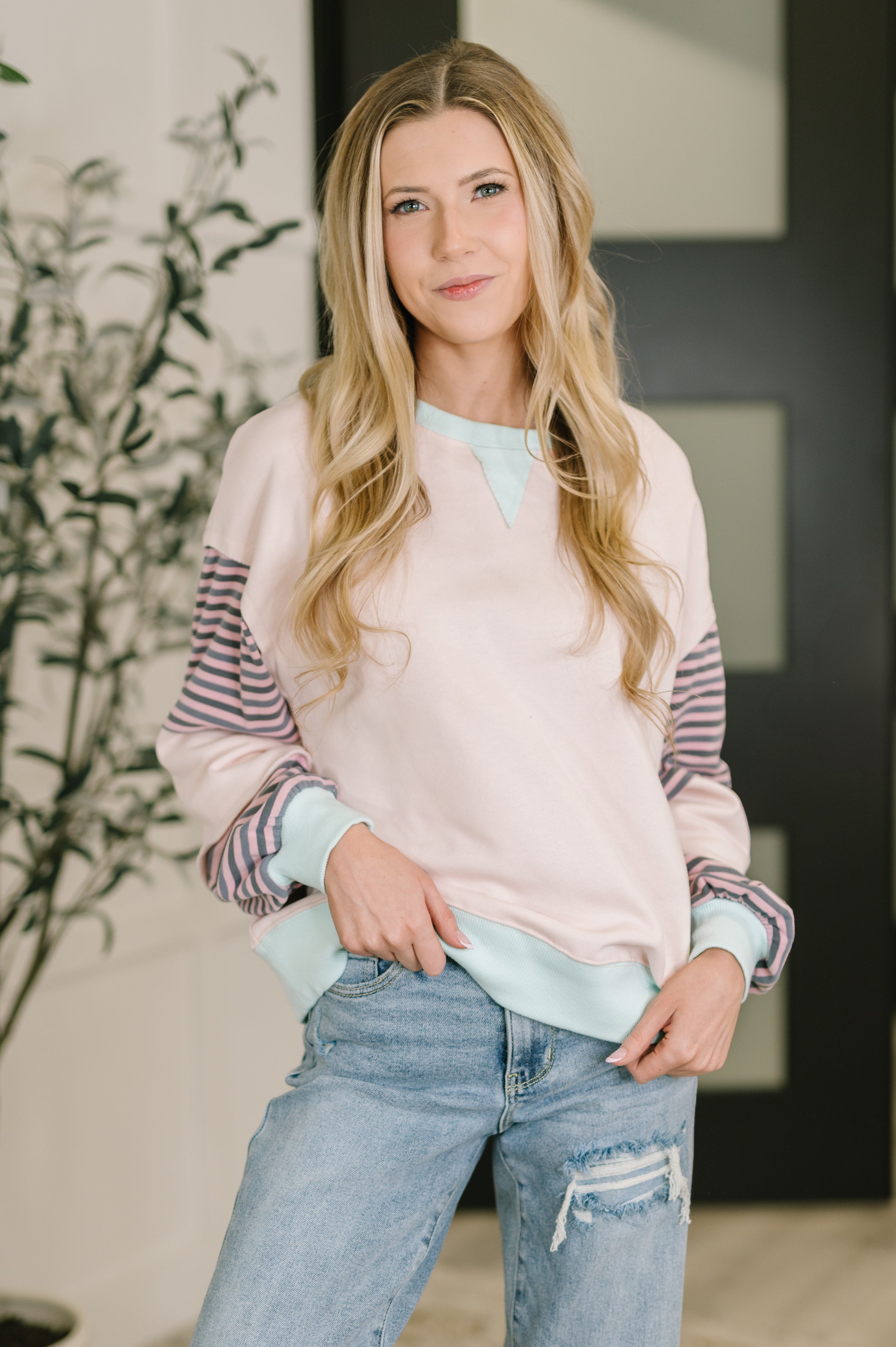 Outside the Lines Oversized Color Block  Pullover