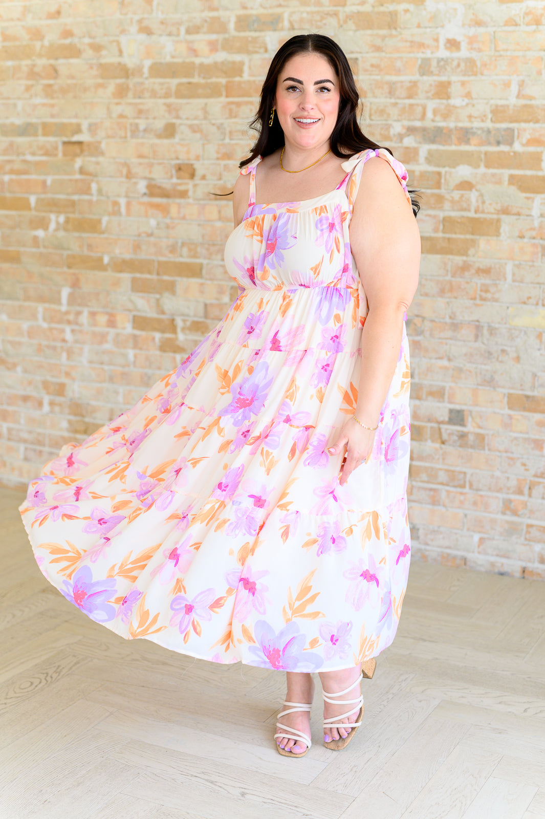 Pastel Petals Floral Midi Dress Dresses Ave Shops   