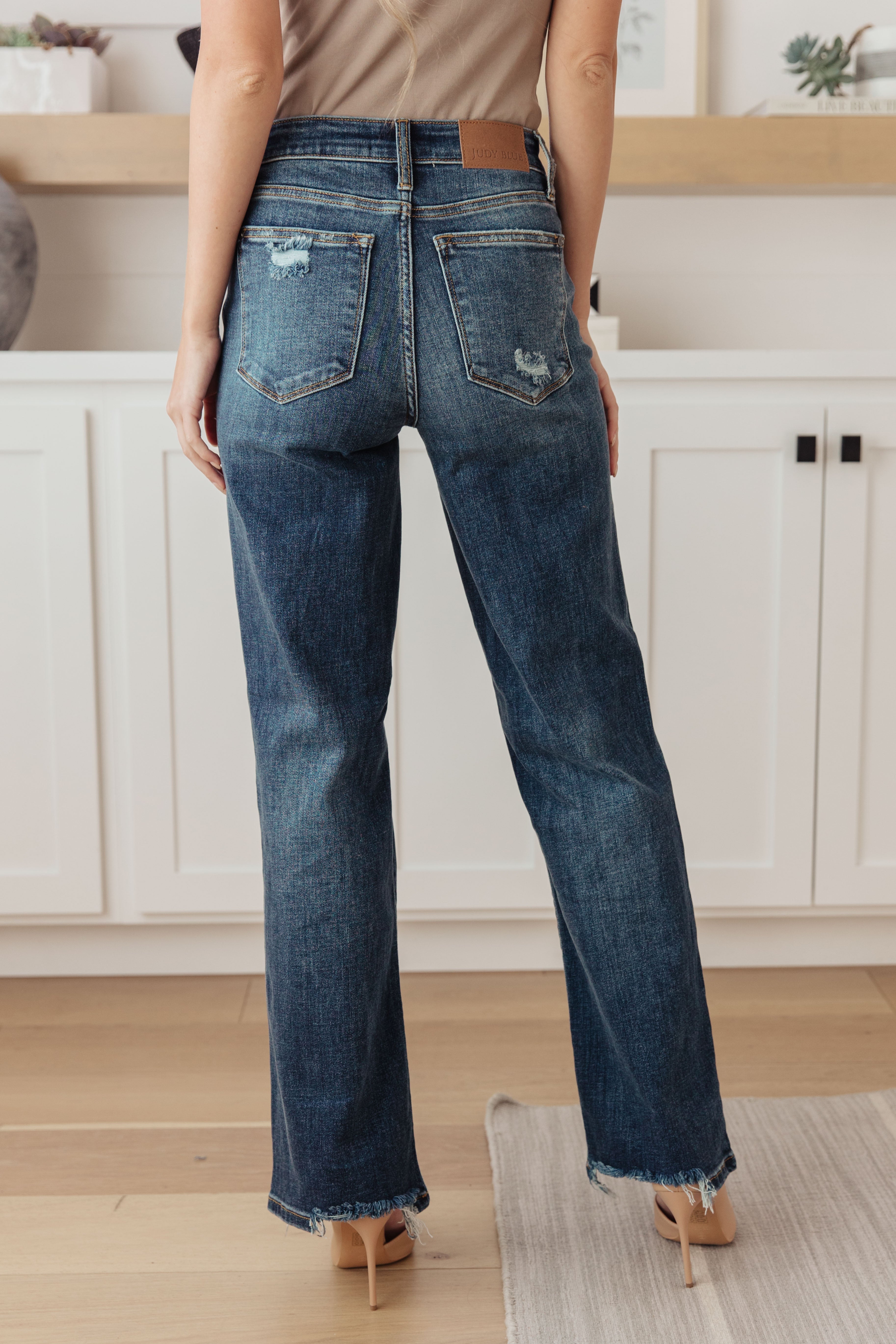 Rose High Rise 90's Straight Jeans in Dark Wash - Judy Blue Womens Ave Shops   