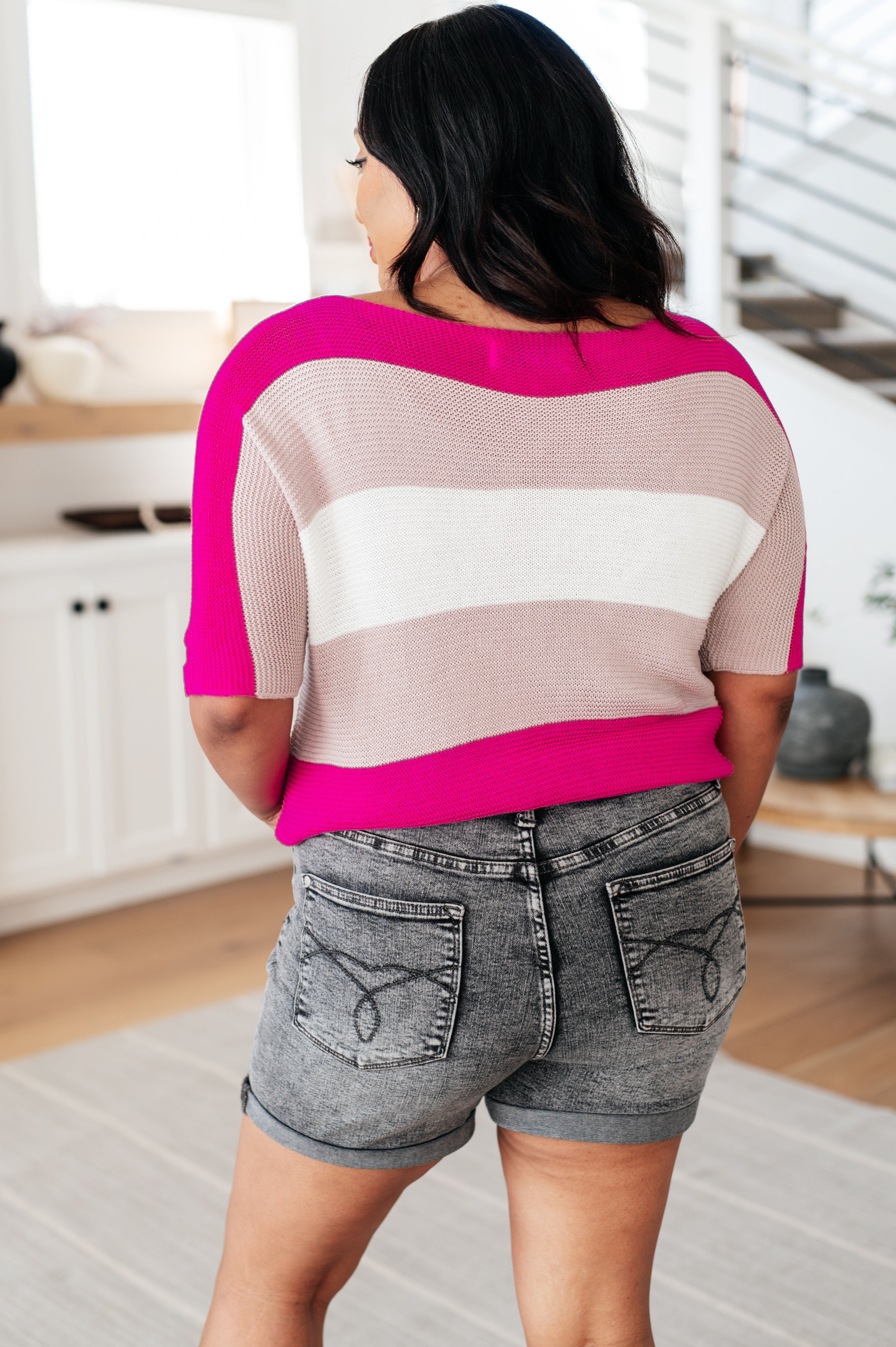 Rows Of Rose Short Sleeve Knit Top Tops Ave Shops   