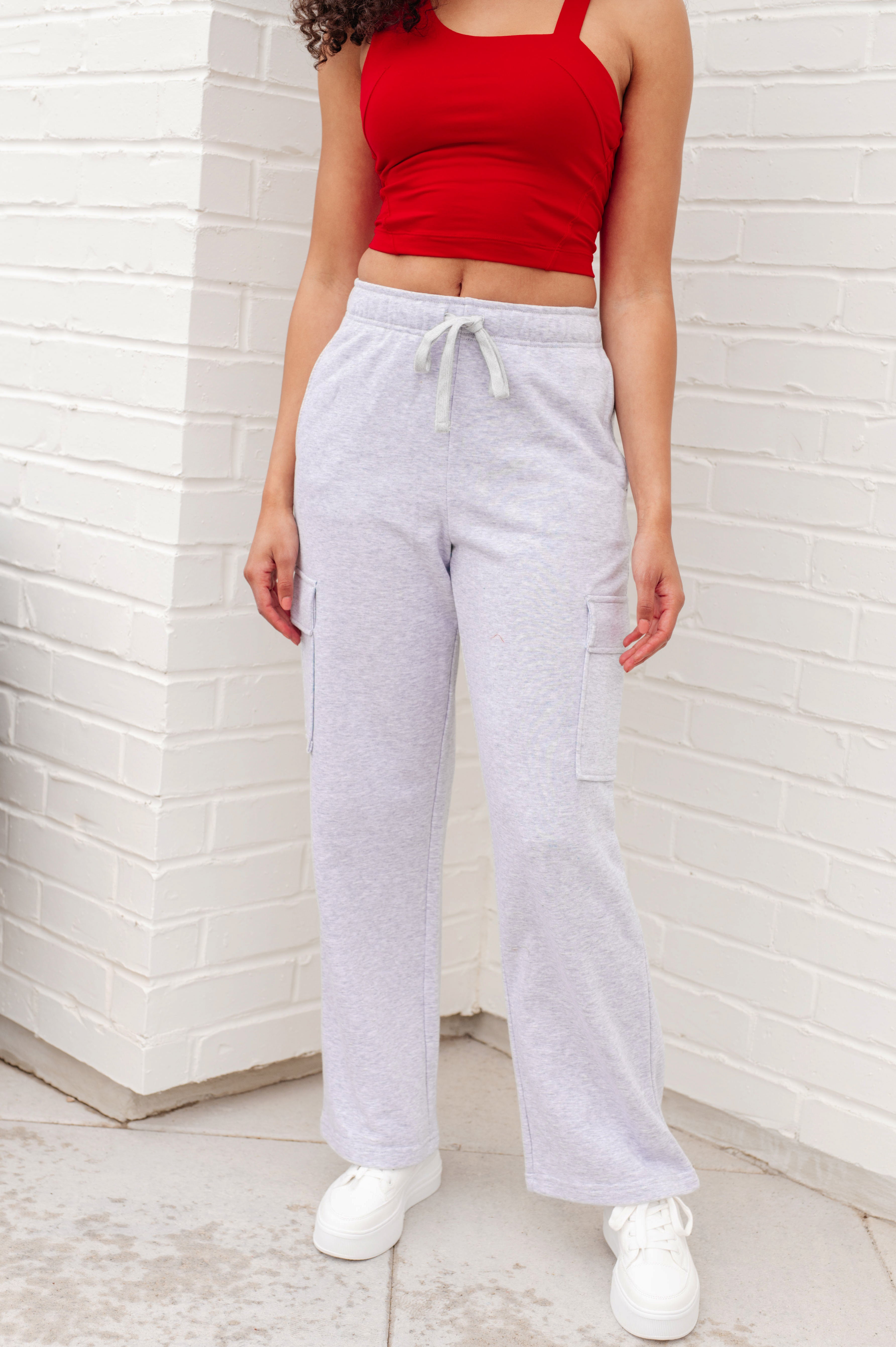 Run, Don't Walk Cargo Sweatpants in Grey Athleisure Ave Shops   