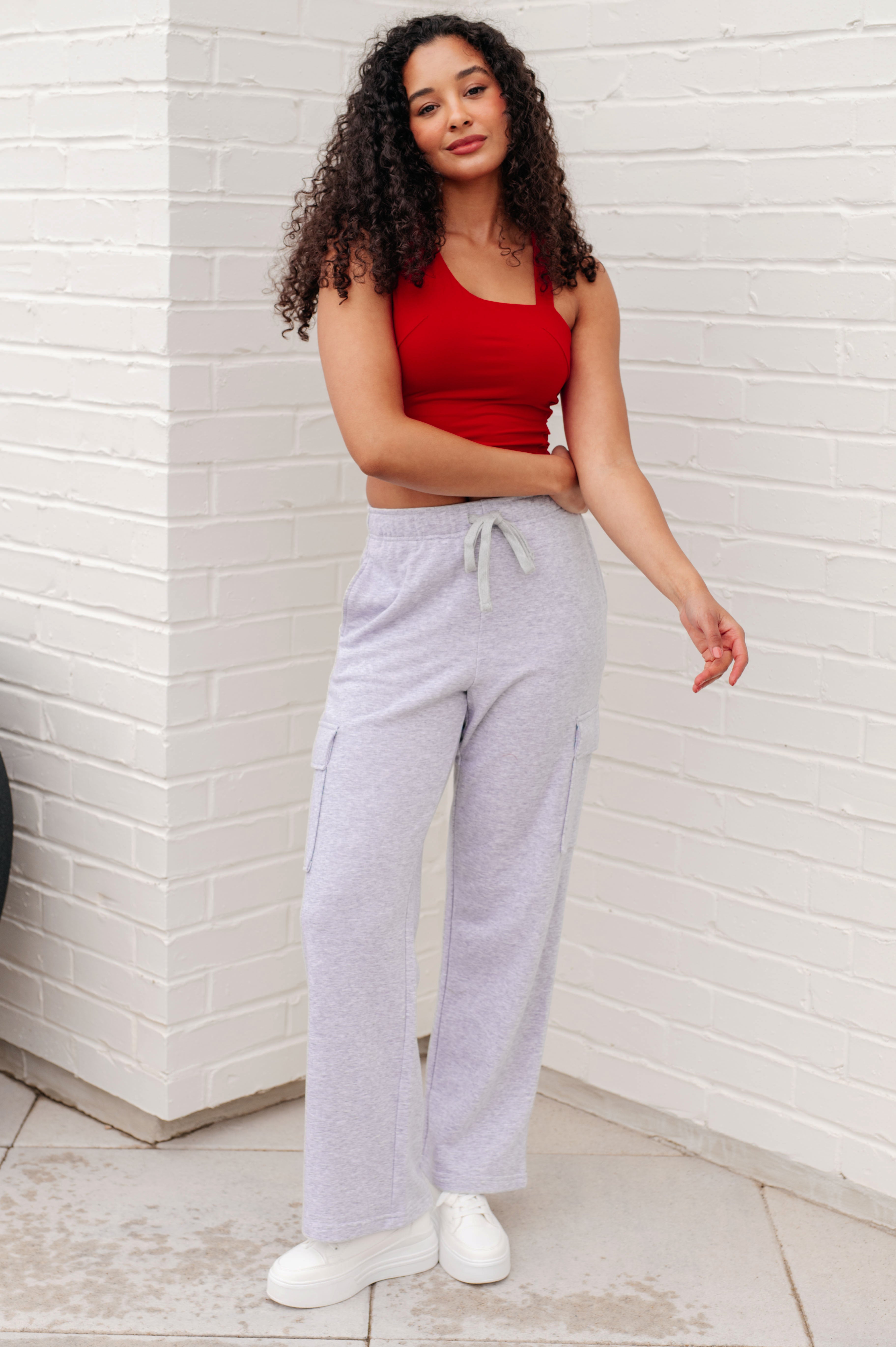 Run, Don't Walk Cargo Sweatpants in Grey Athleisure Ave Shops   