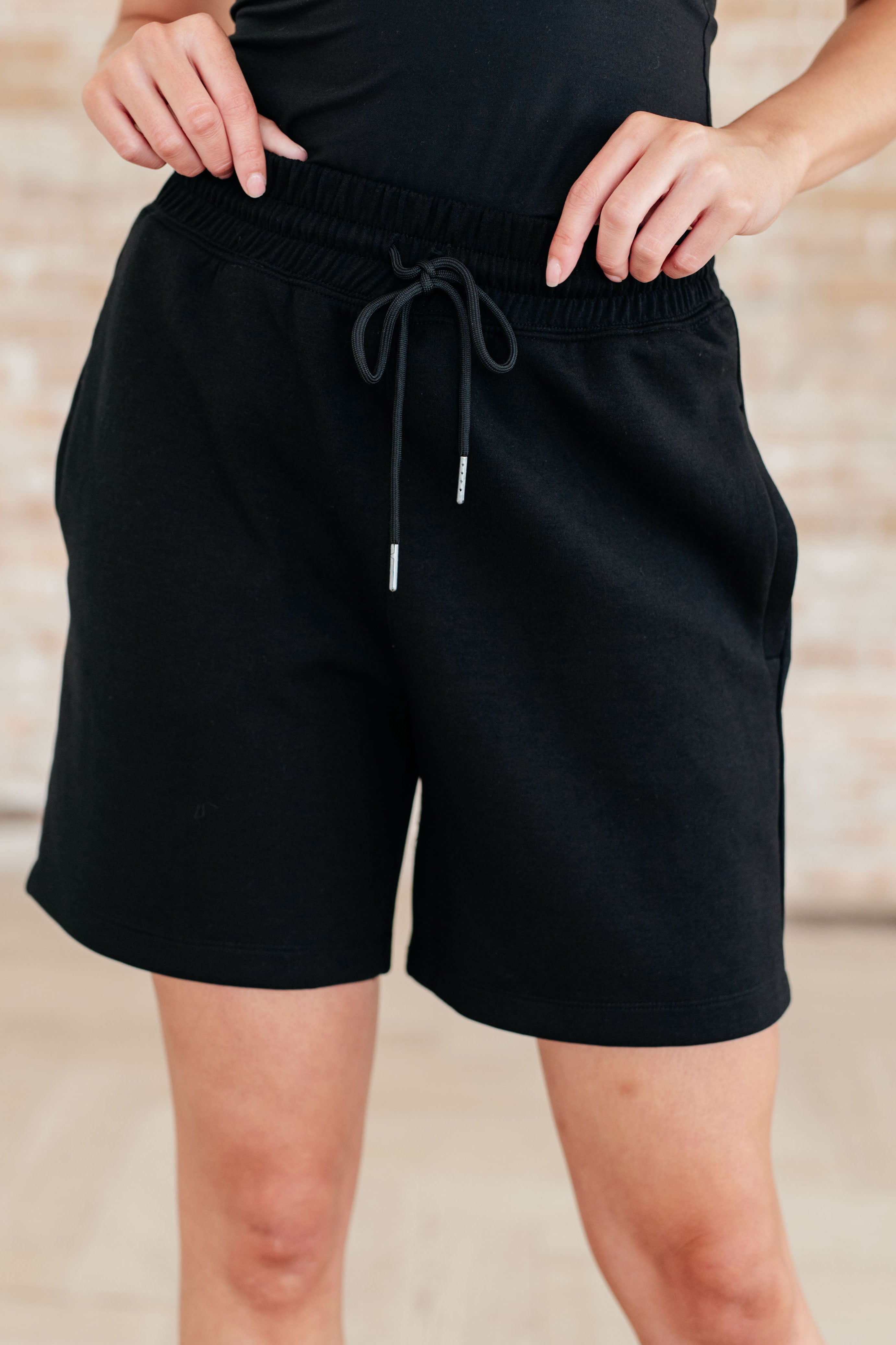 Settle In Dad Shorts in Black Athleisure Ave Shops   
