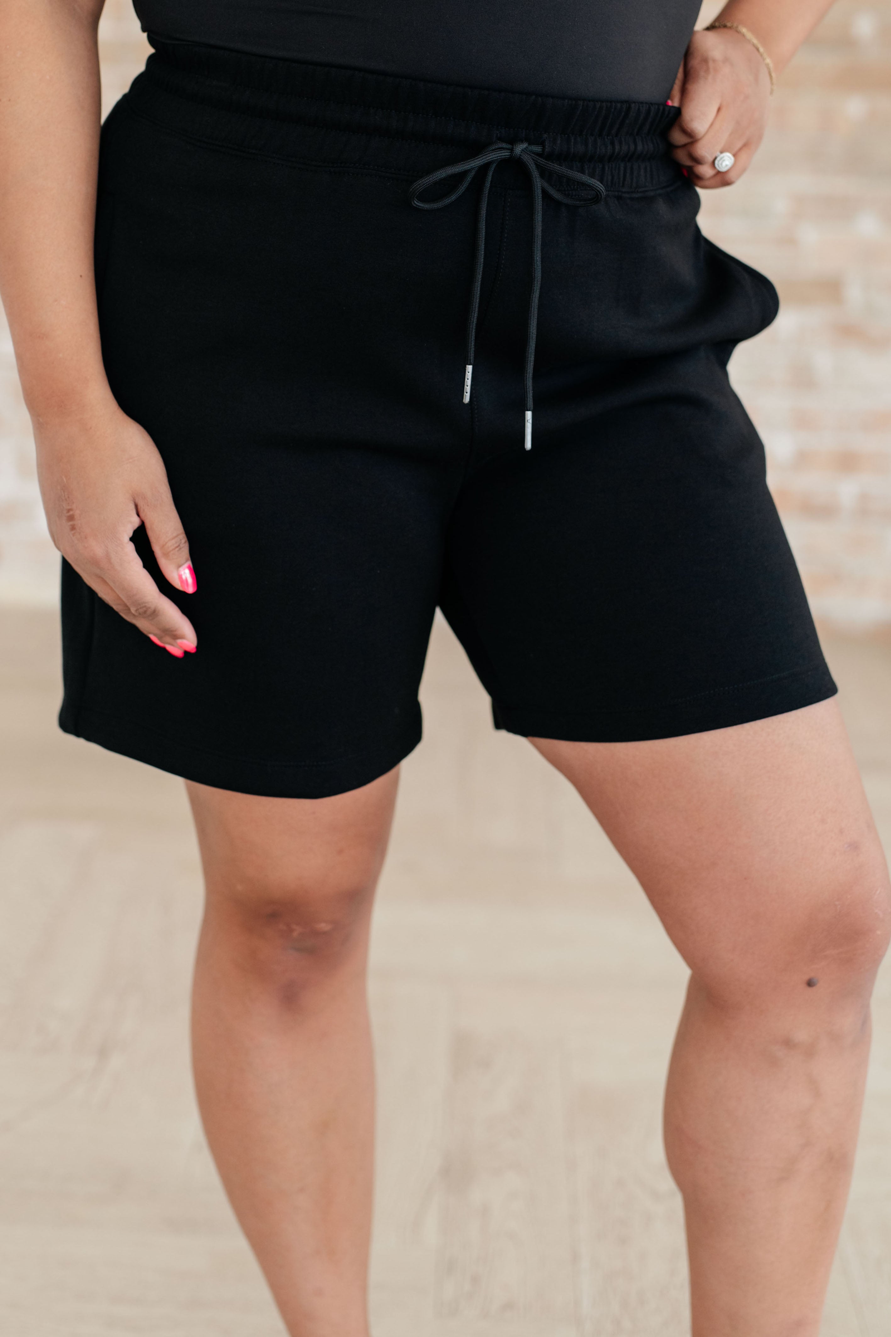 Settle In Dad Shorts in Black Athleisure Ave Shops   