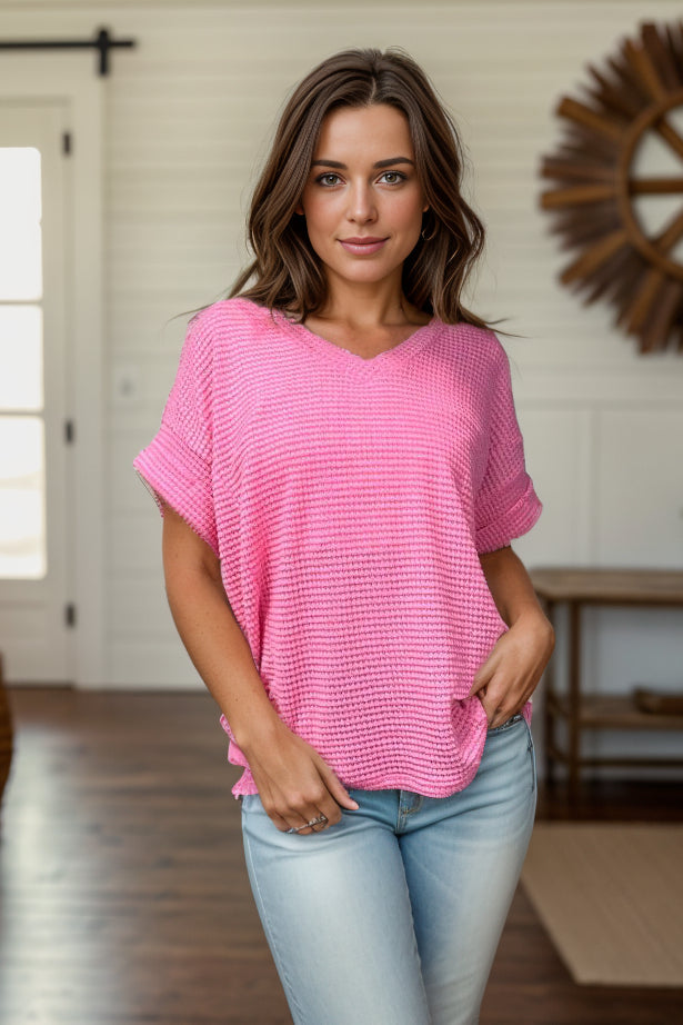 Strawberry Kissed Knit Dolman  Boutique Simplified   