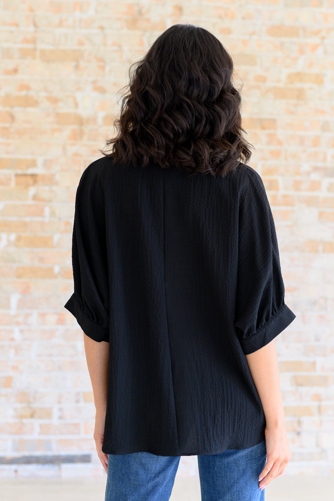 Up For Anything V-Neck Blouse in Black Tops Ave Shops   