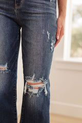 Whitney High Rise Distressed Wide Leg Crop Jeans - Judy Blue Womens Ave Shops   