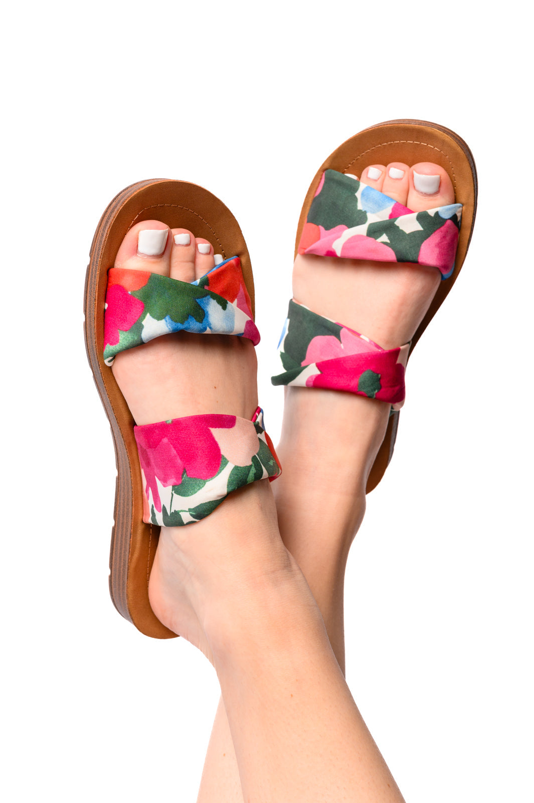 With a Twist Sandal in Flowers Womens Ave Shops   