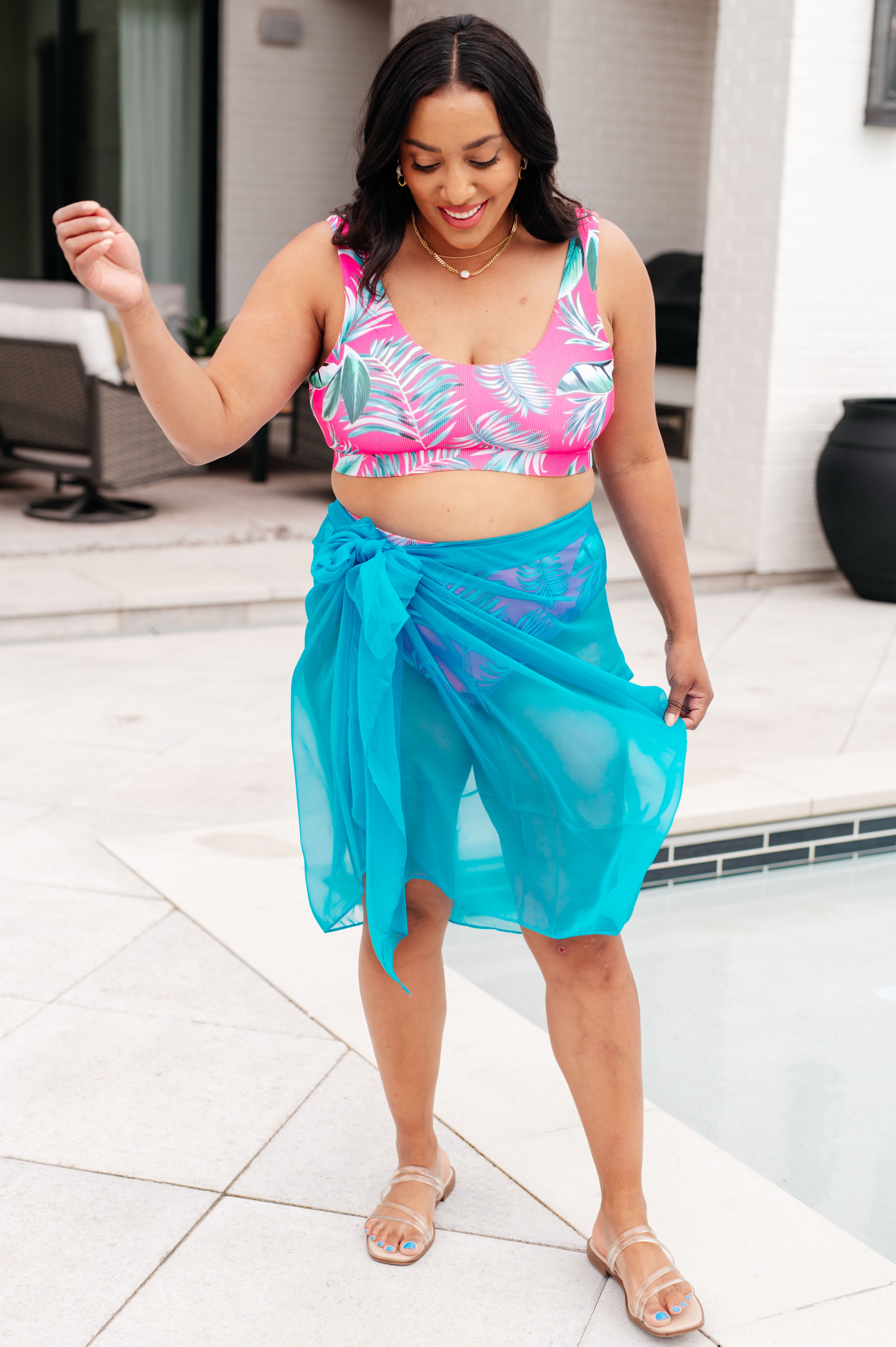 Wrapped In Summer Versatile Swim Cover in Teal Swimwear Ave Shops   