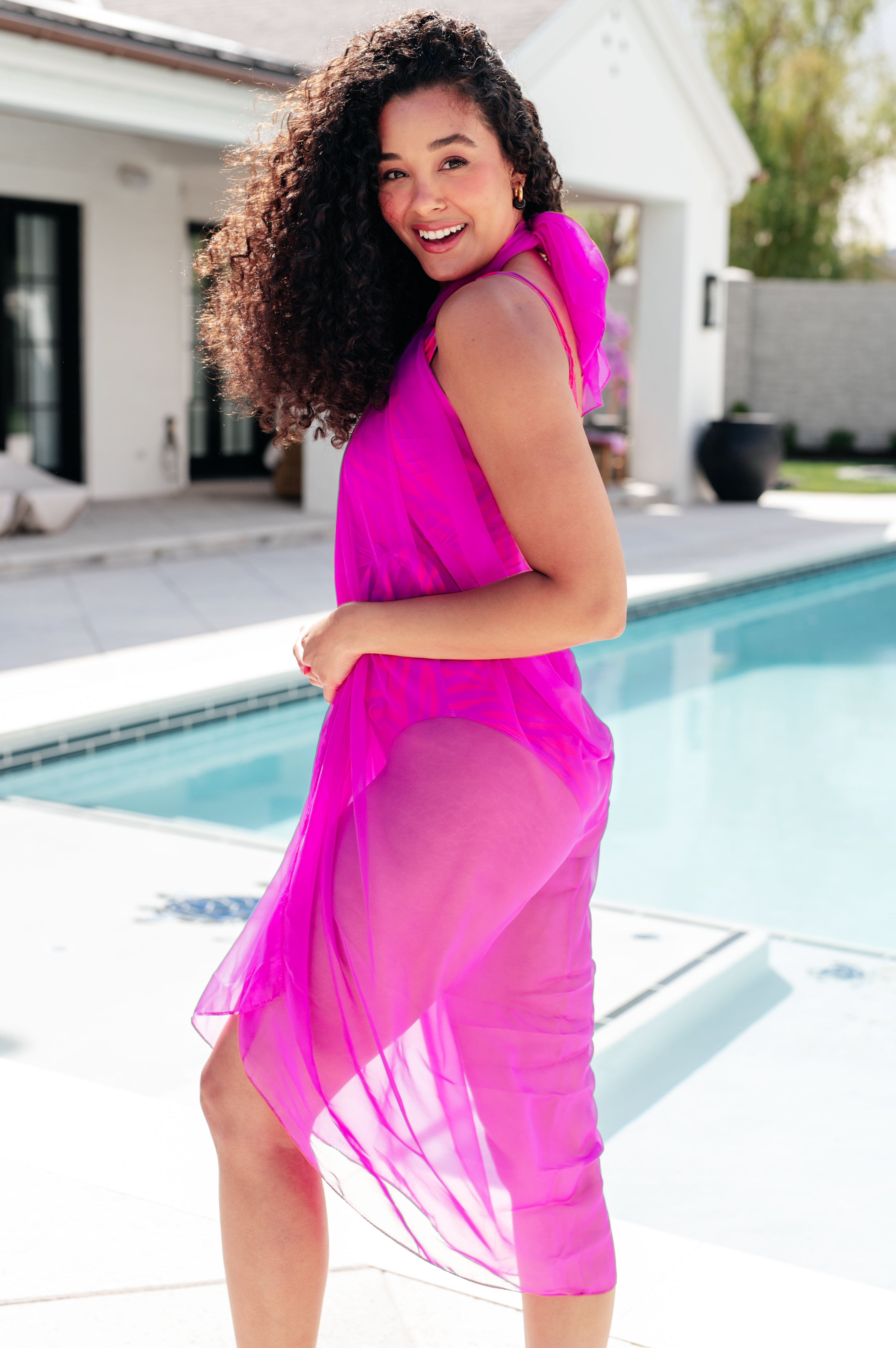 Wrapped In Summer Versatile Swim Cover in Pink Swimwear Ave Shops   