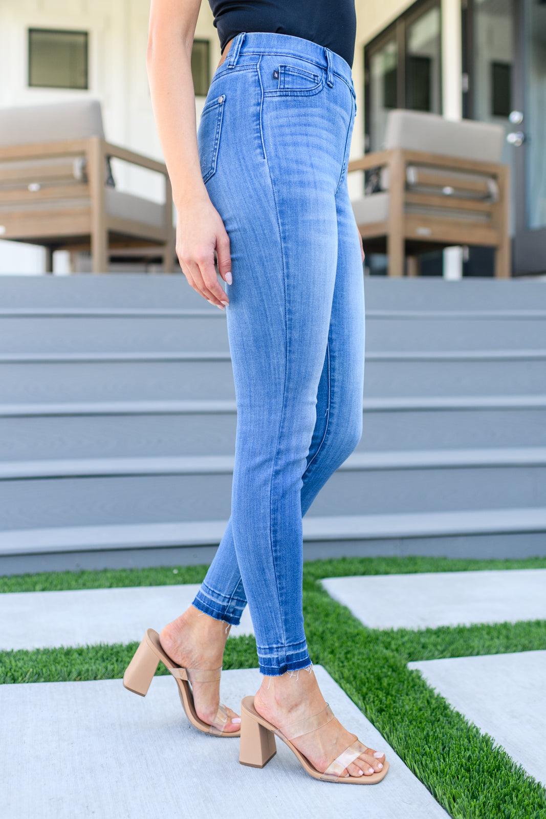 Amanda High Rise Pull on Release Hem Skinny Jeans - Judy Blue Womens Ave Shops   