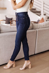 Celecia High Waist Hand Sanded Resin Skinny Jeans - Judy Blue Womens Ave Shops   