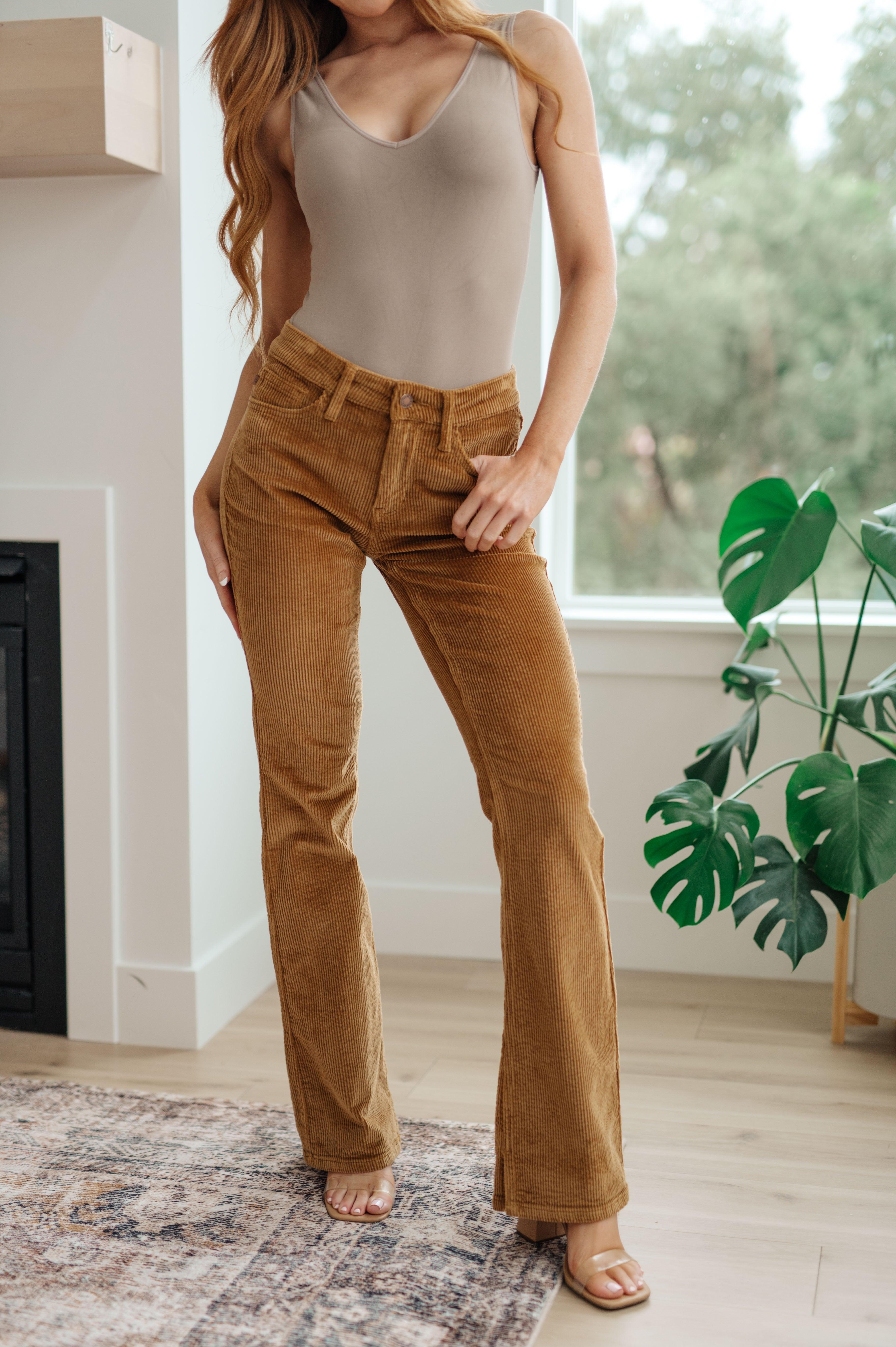 Cordelia Bootcut Corduroy Pants in Camel - Judy Blue Womens Ave Shops   