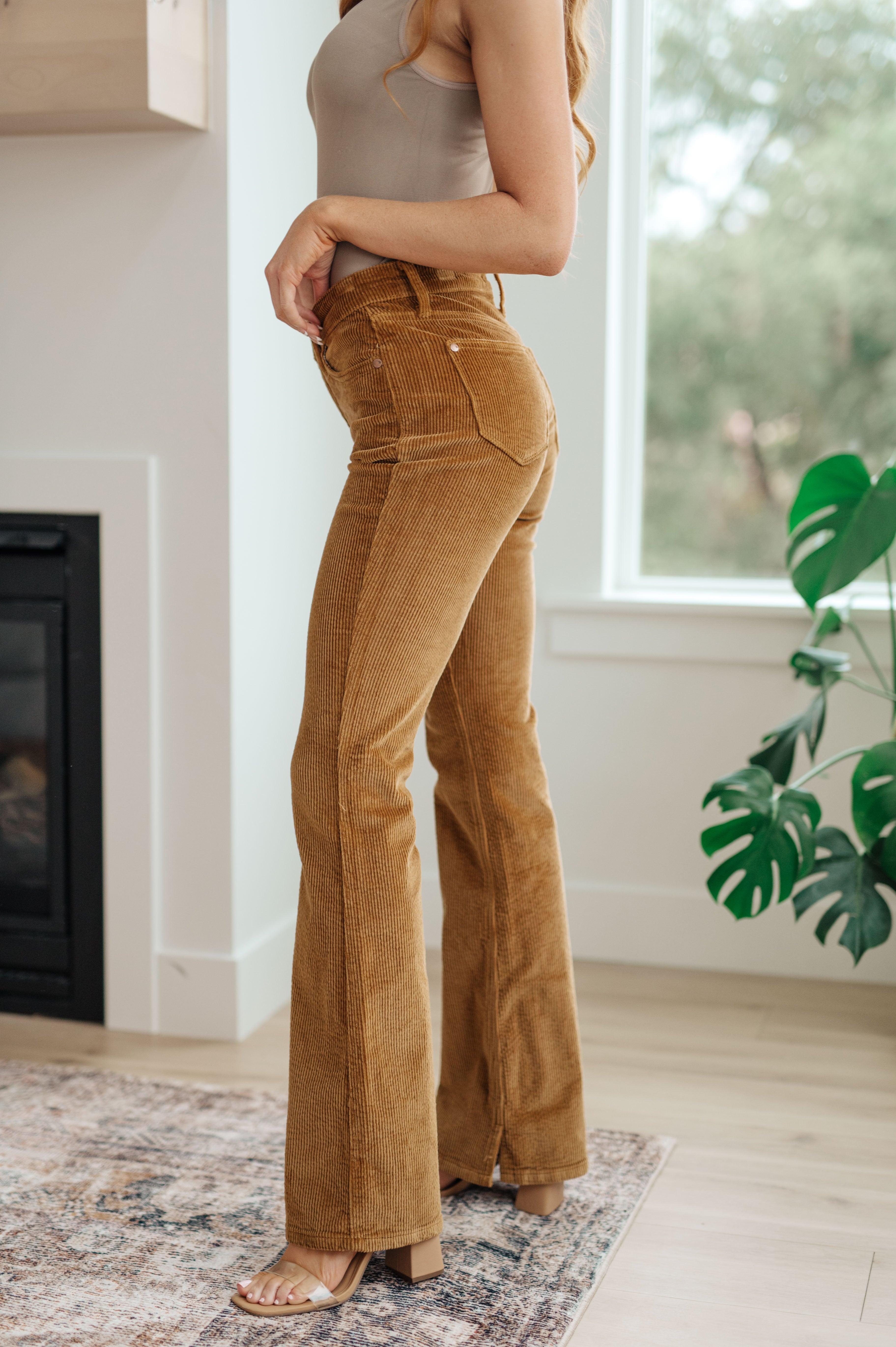 Cordelia Bootcut Corduroy Pants in Camel - Judy Blue Womens Ave Shops   