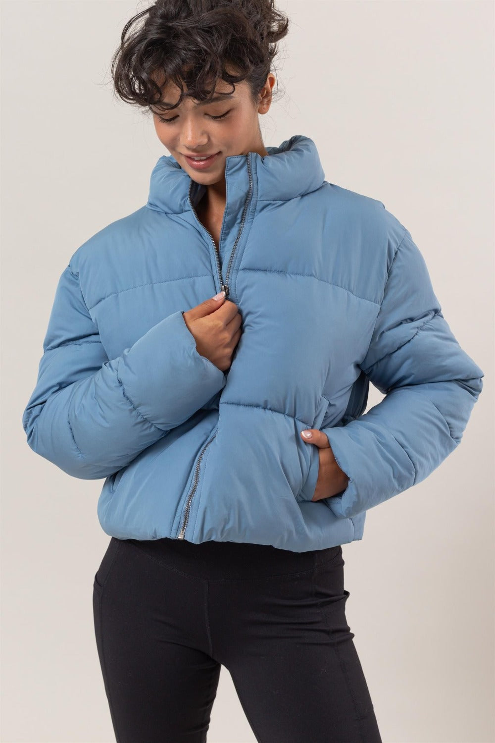 HYFVE Quilted Back Drawstring Puffer Jacket