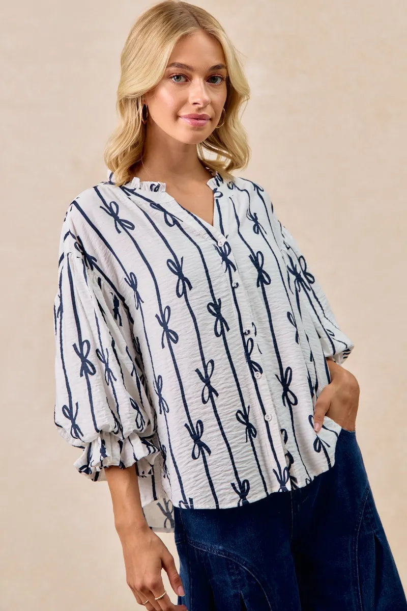 BIBIY. MADE | RUBY RIBBON SHIRT WHITE｜Bibiy.