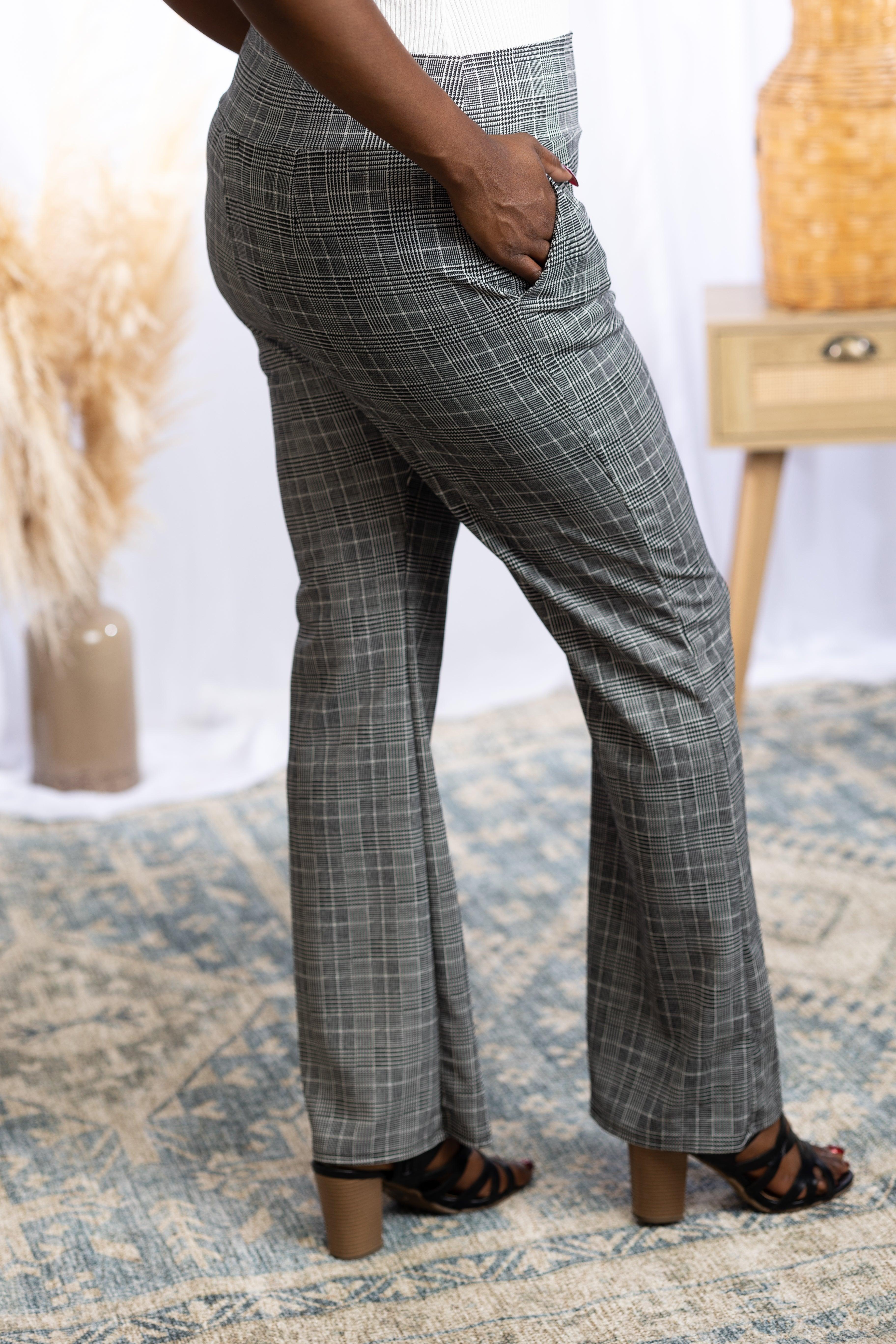 Headed Uptown - Plaid Flare Pants Giftmas Boutique Simplified   