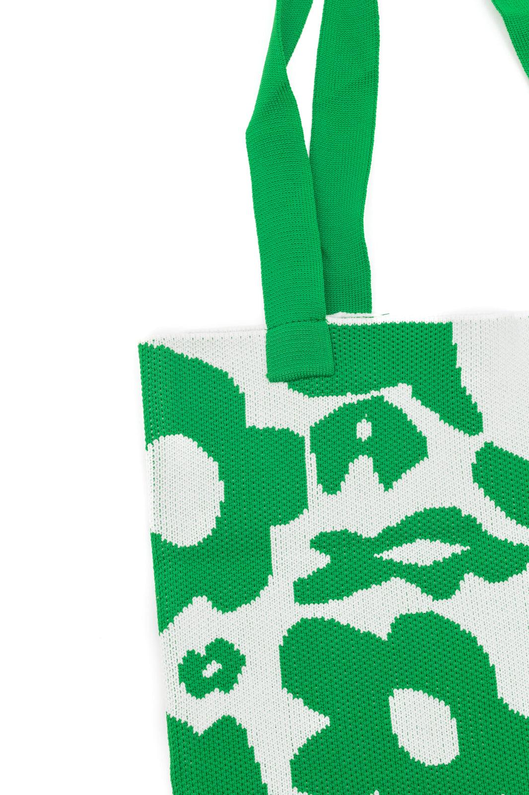 Lazy Daisy Knit Bag in Green Womens Ave Shops   