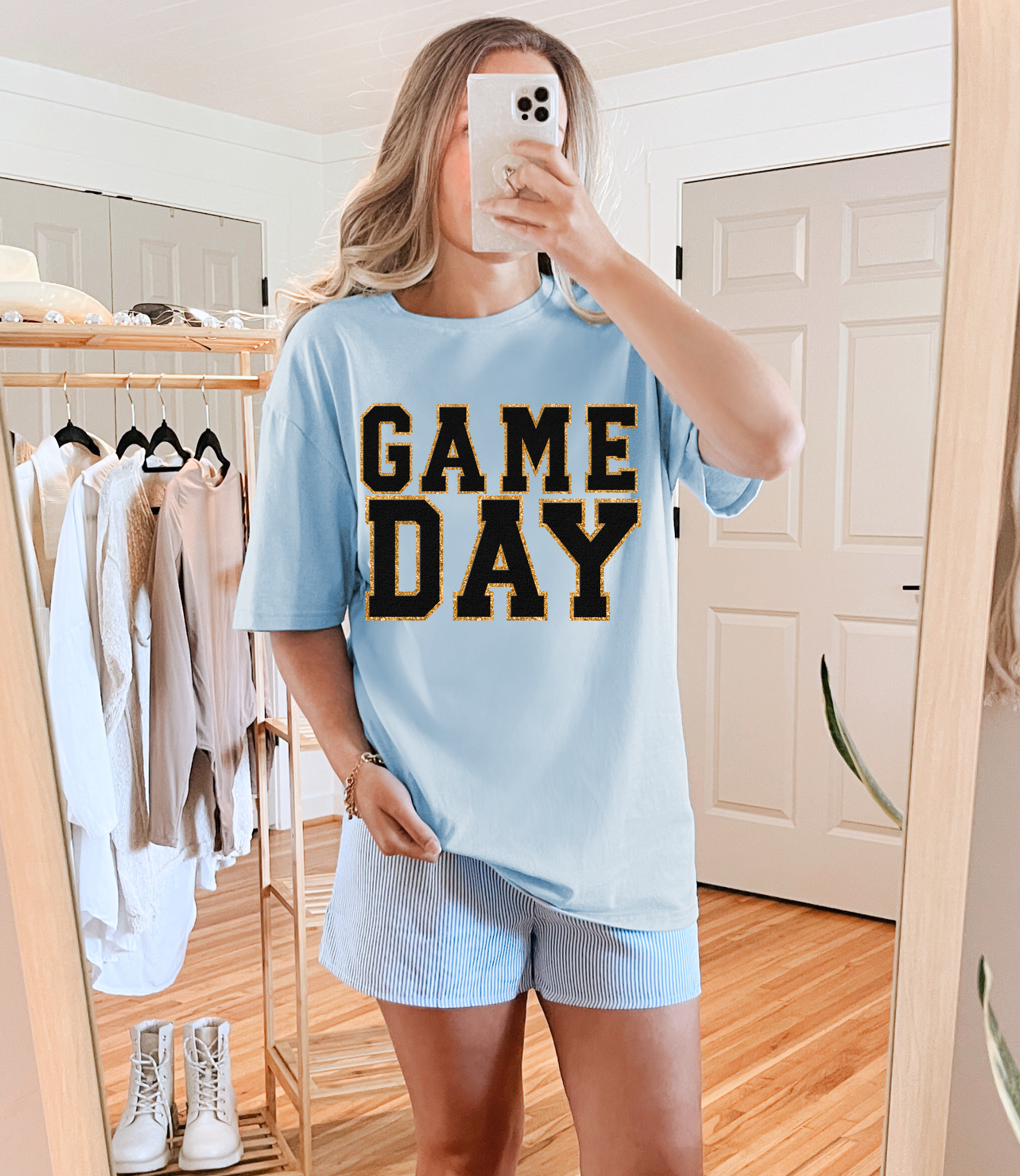 Game Day Light Blue Graphic Tee in Multiple Colors