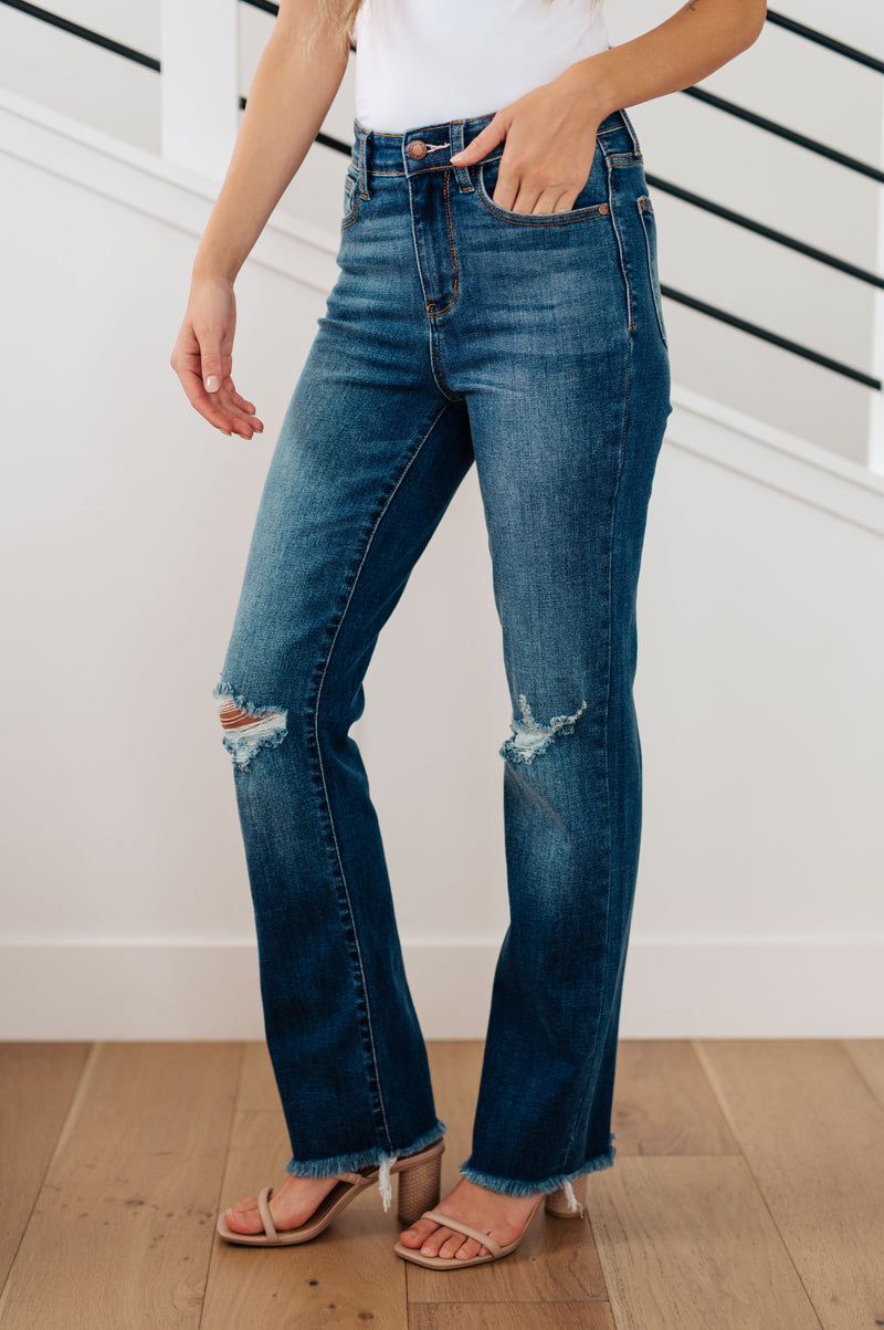 Morgan High Rise Distressed Straight Jeans - Judy Blue Womens Ave Shops   