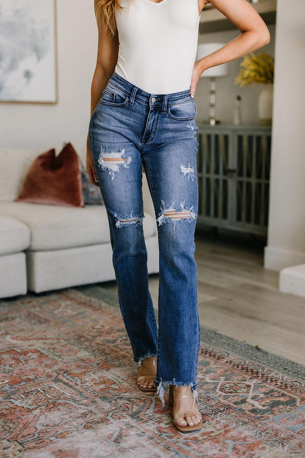 O'Hara Destroyed Straight Jeans - Judy Blue Womens Ave Shops   