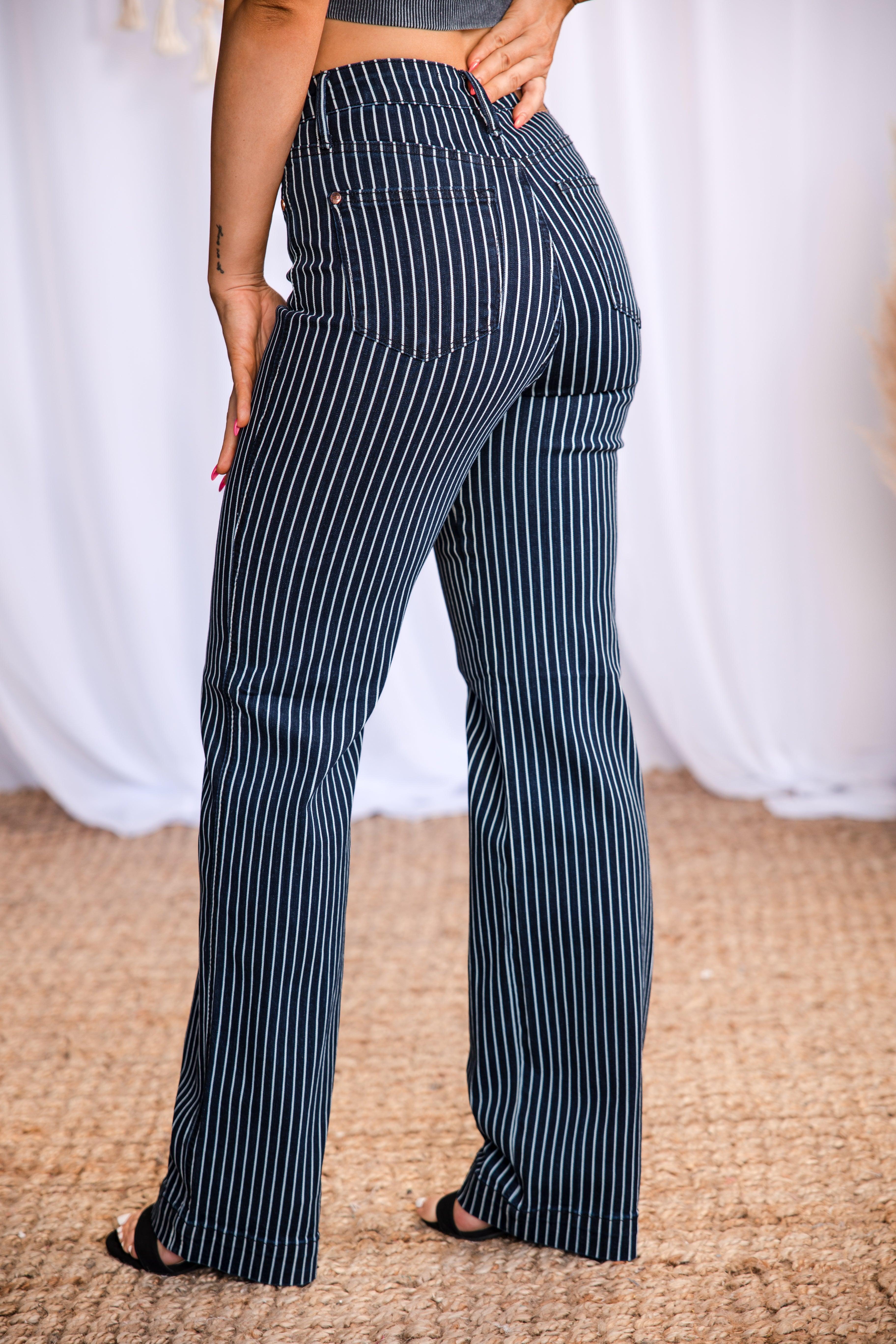 Pinstriped Diva - Tummy Control Judy Blues Giftmas Boutique Simplified   
