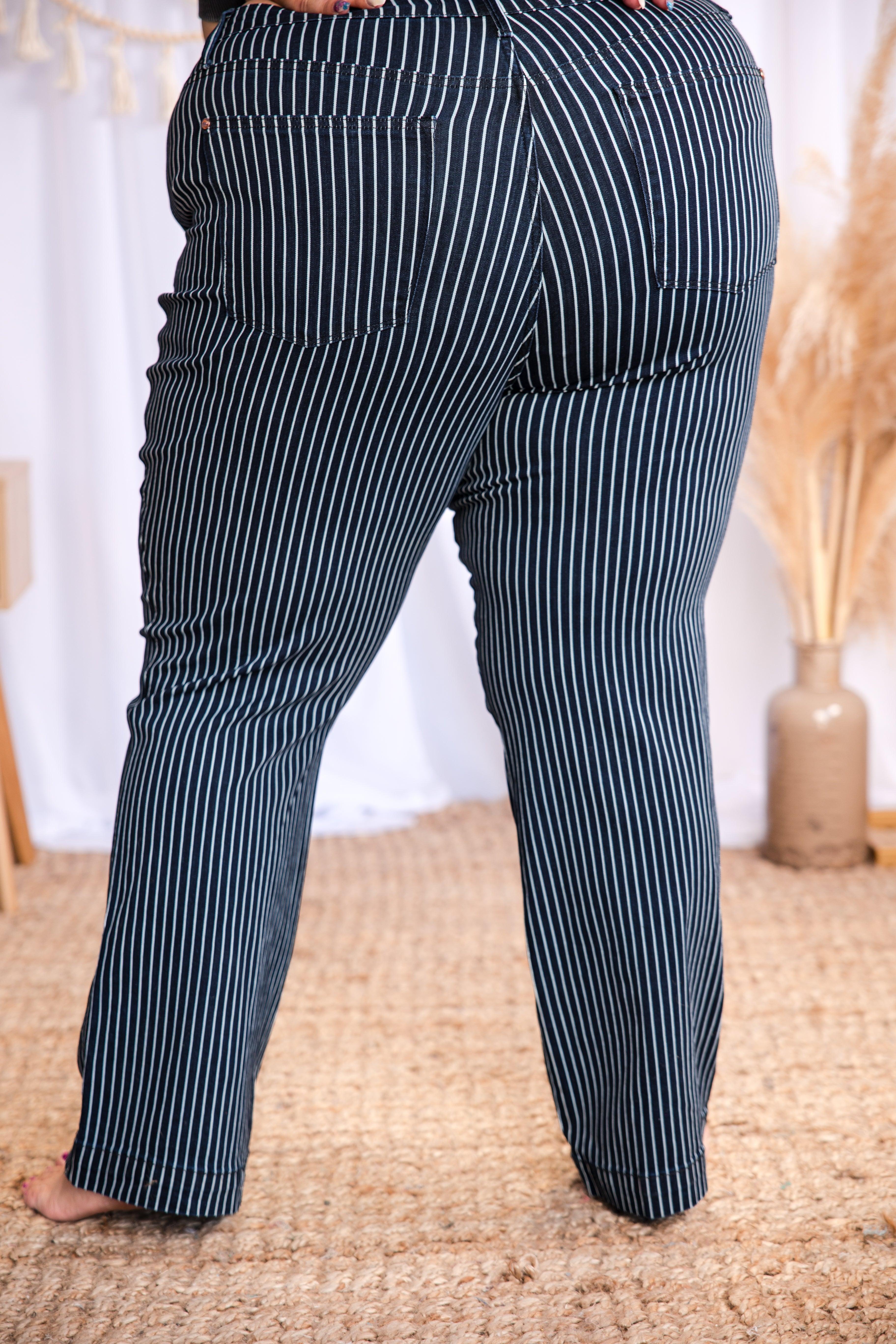 Pinstriped Diva - Tummy Control Judy Blues Giftmas Boutique Simplified   