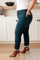 Rowena High Rise Pull On Double Cuff Slim Jeans - Judy Blue Womens Ave Shops   