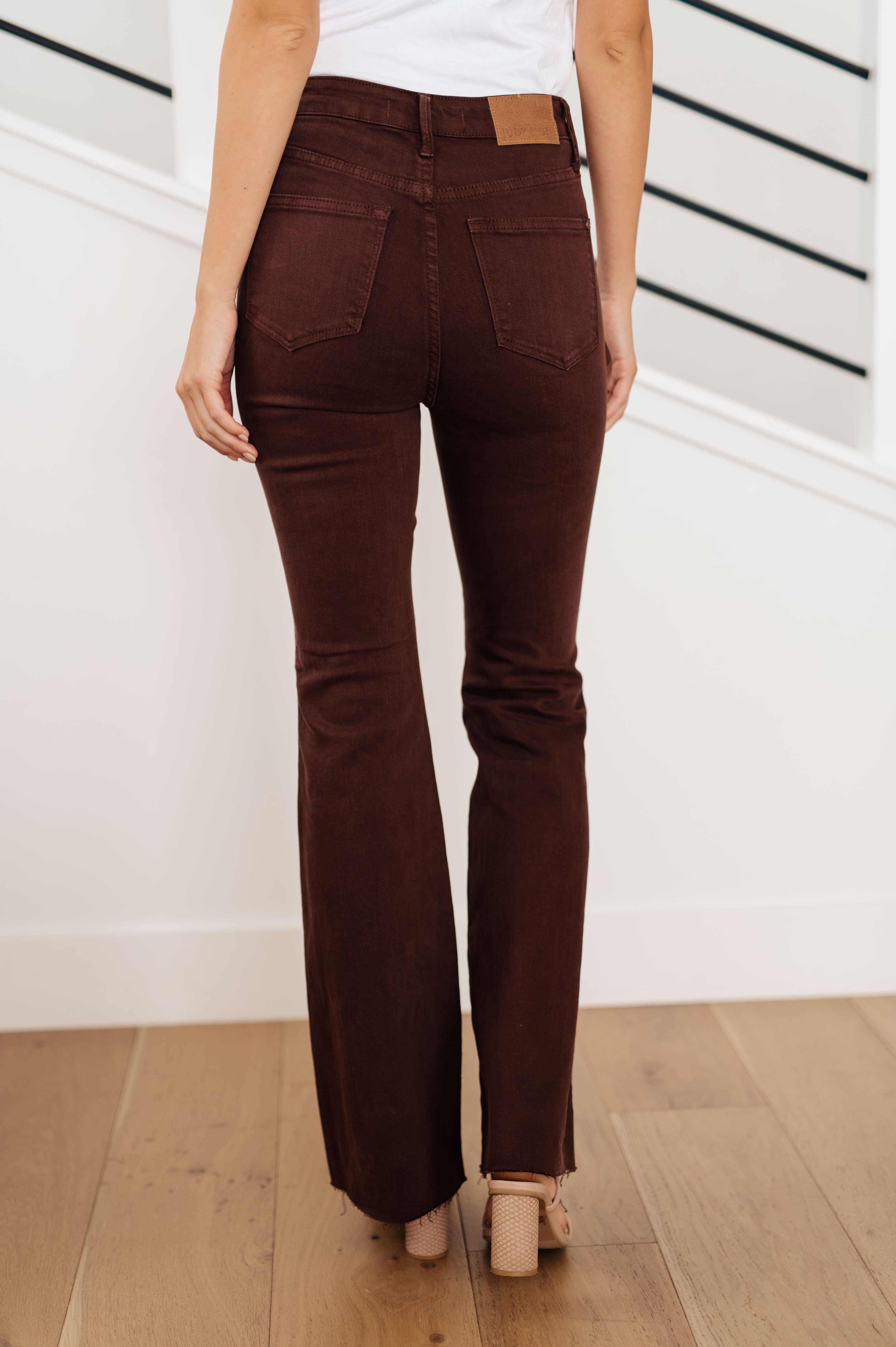 Sienna High Rise Control Top Flare Jeans in Espresso - Judy Blue Womens Ave Shops   