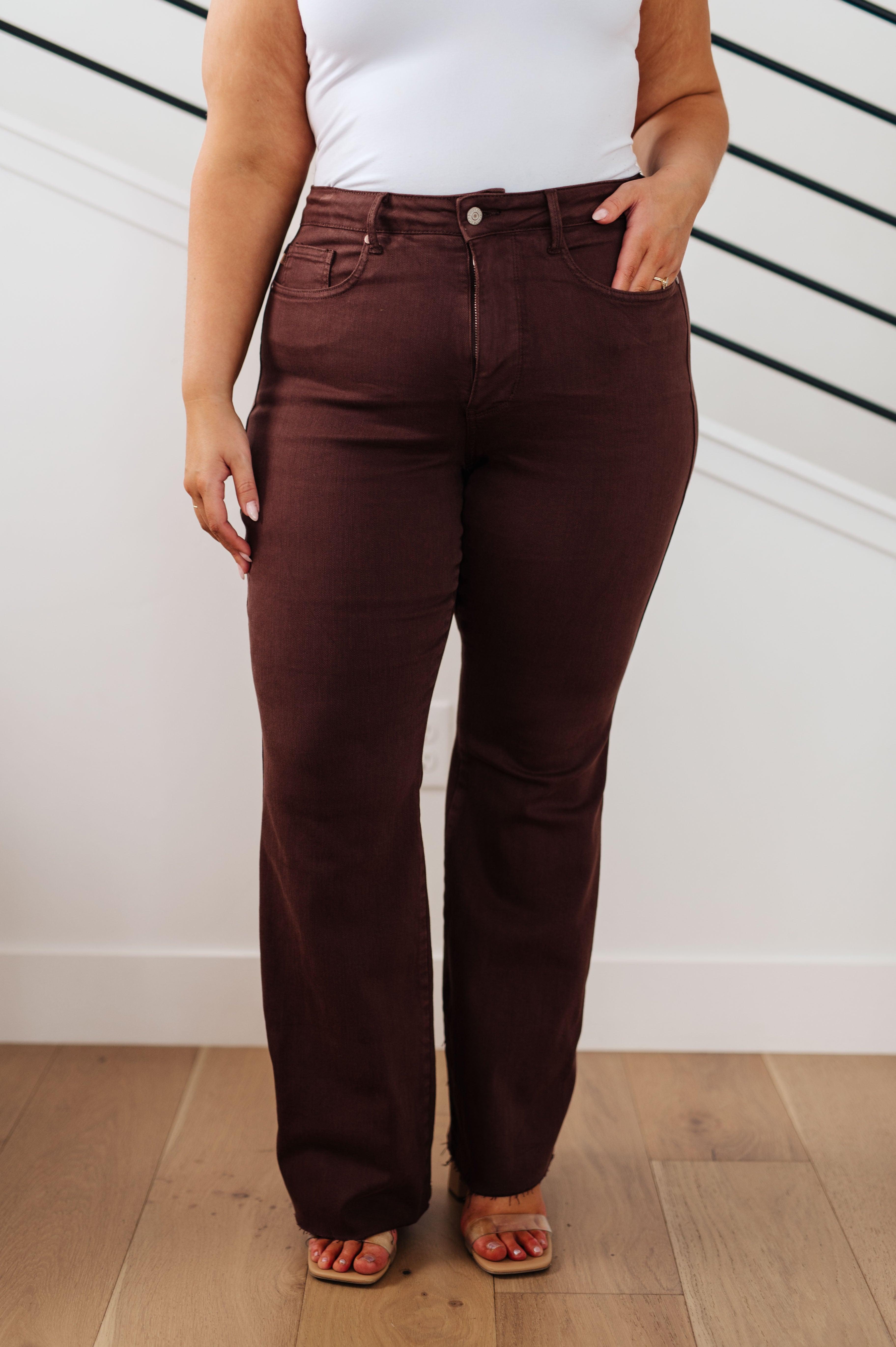 Sienna High Rise Control Top Flare Jeans in Espresso - Judy Blue Womens Ave Shops   