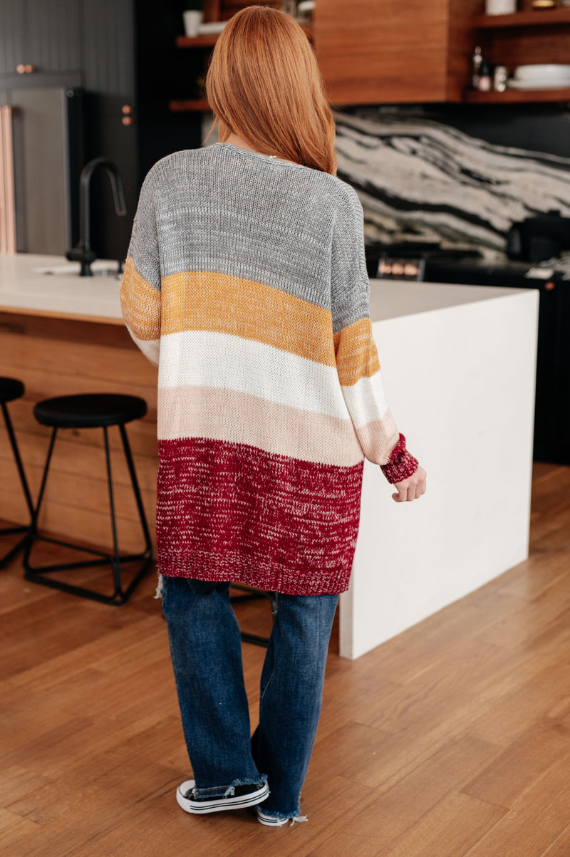 Bring the Warmth Color Block Cardigan Womens Ave Shops   