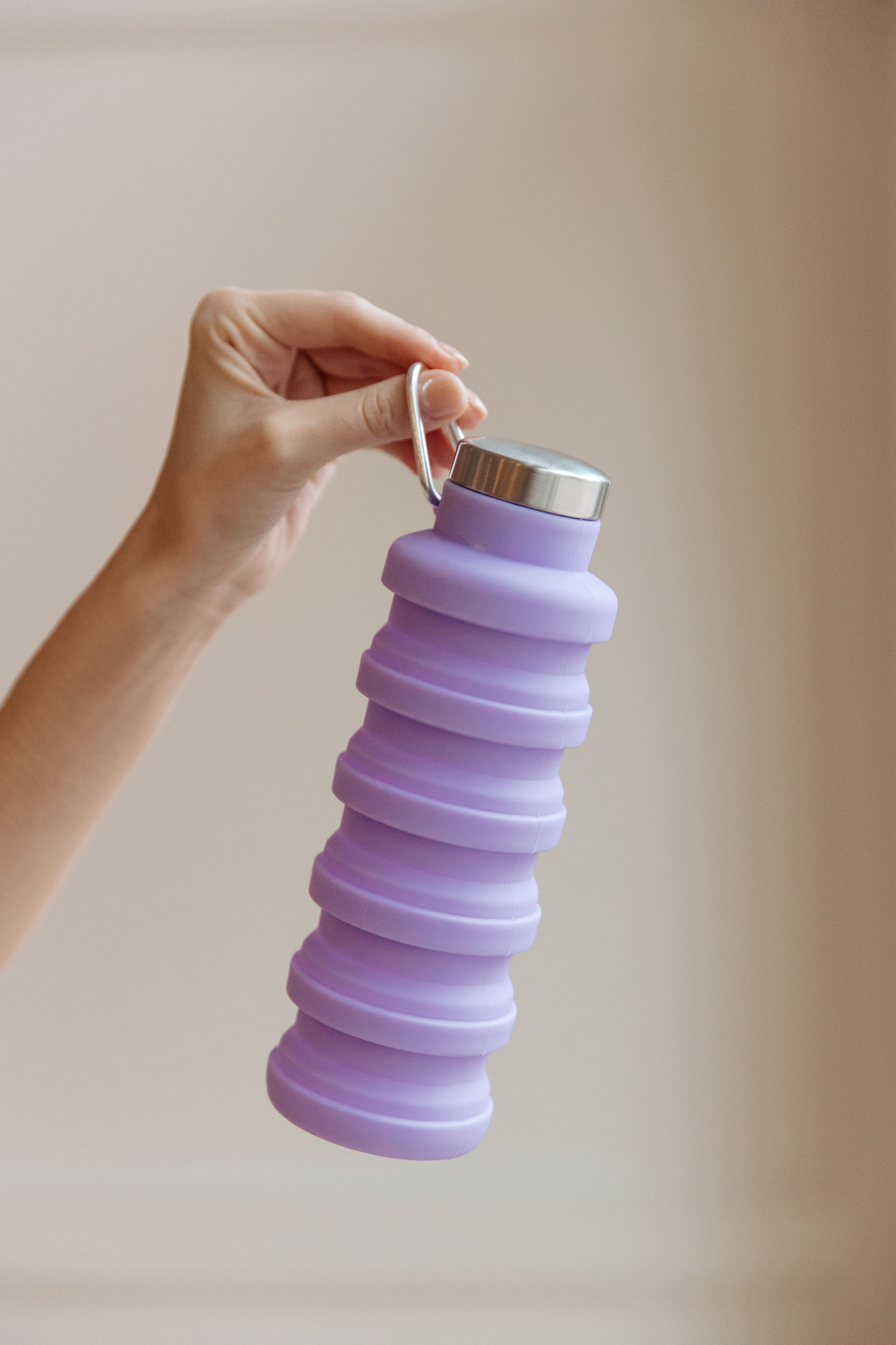 Eco-Friendly, BPA Free Collapsing Silicon Water Bottle in Purple Womens Ave Shops   