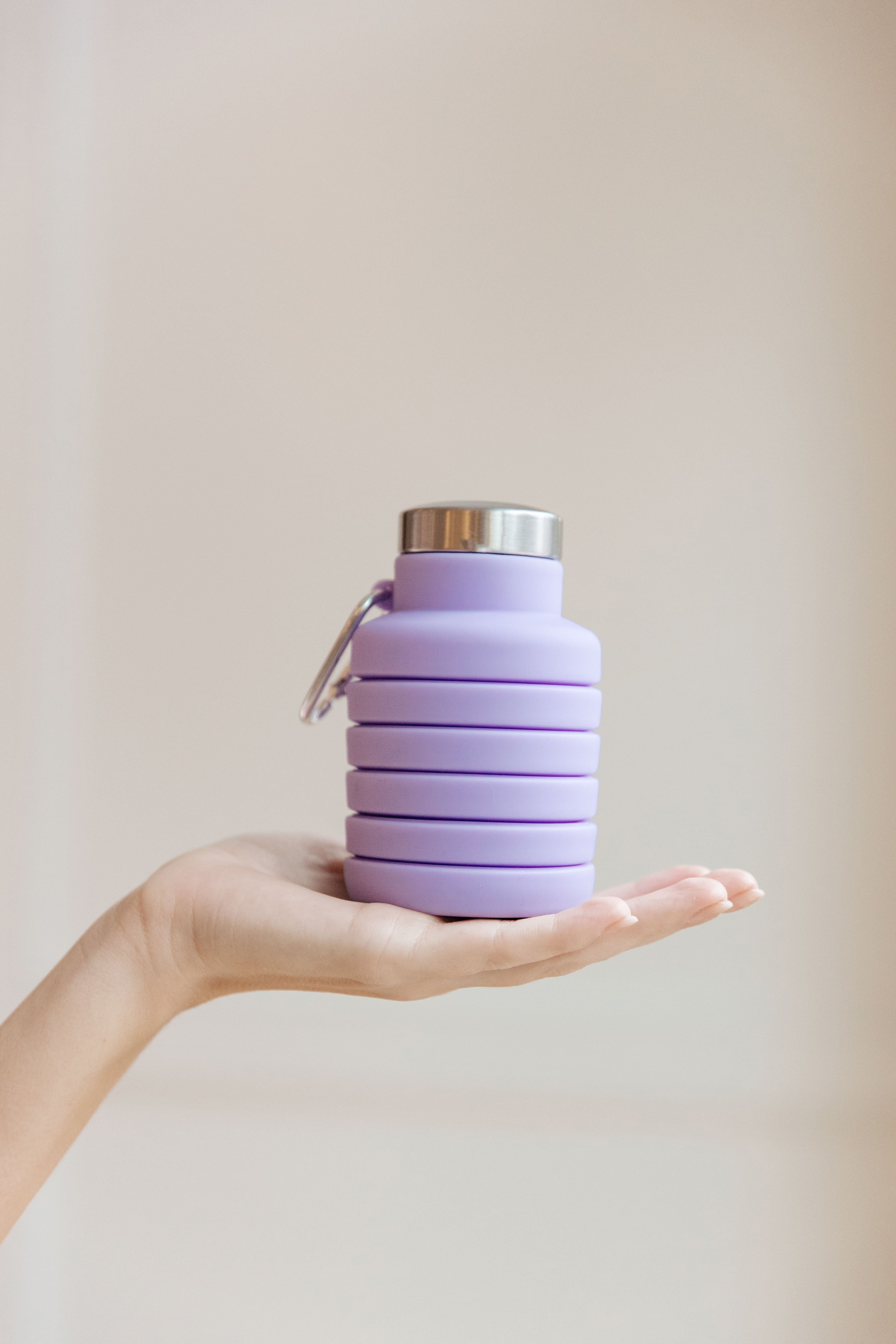 Eco-Friendly, BPA Free Collapsing Silicon Water Bottle in Purple Womens Ave Shops   
